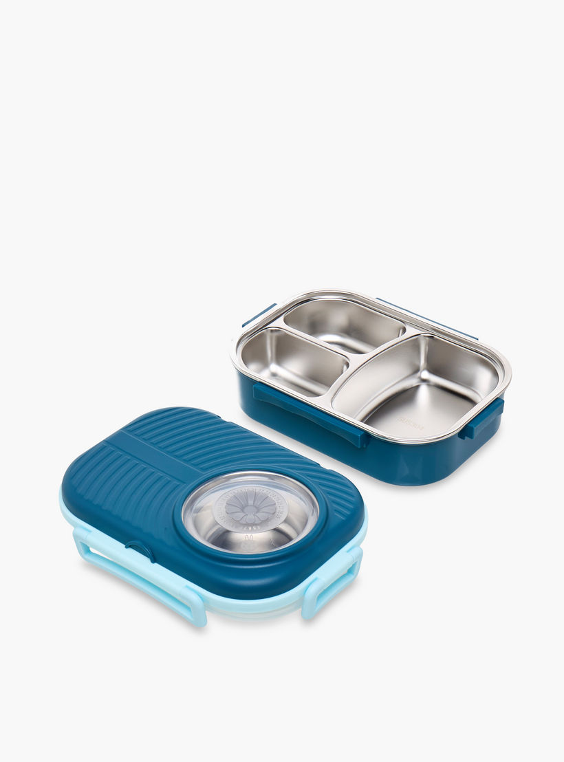 Stainless Steel 3-Compartment Lunch Box with Cutlery - 1 L-school-lunchessentials-lunchboxes-image-4