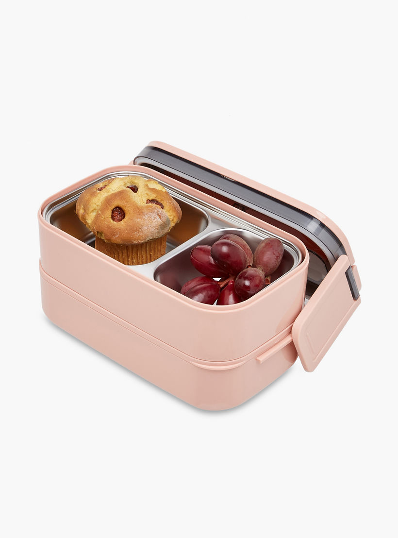 Solid 2-Layer Stainless Steel Lunch Box with Cutlery - 1400 ml-school-lunchessentials-lunchboxes-image-6