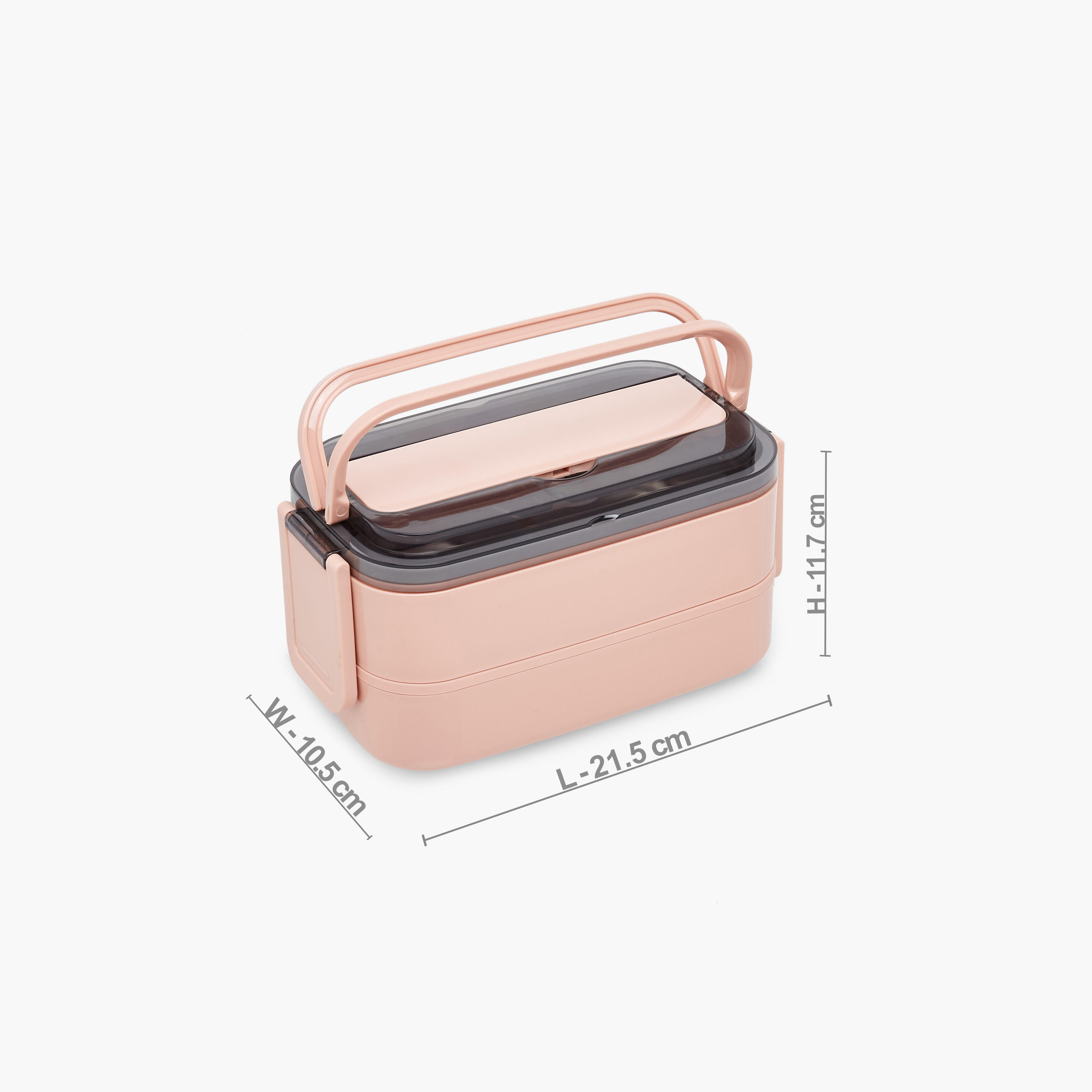 Solid 2-Layer Stainless Steel Lunch Box with Cutlery - 1400 ml-school-lunchessentials-lunchboxes-image-7