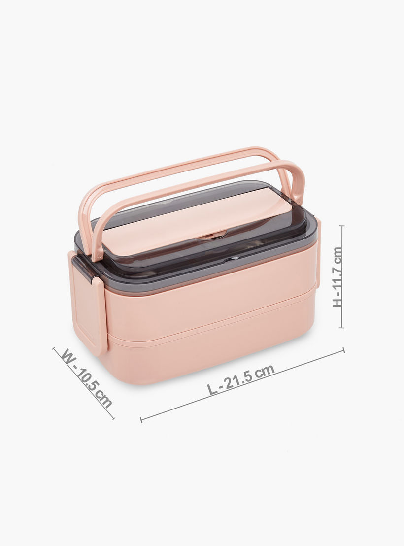 Solid 2-Layer Stainless Steel Lunch Box with Cutlery - 1400 ml-school-lunchessentials-lunchboxes-image-7