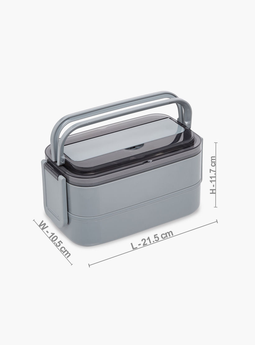 Solid 2-Layer Stainless Steel Lunch Box with Cutlery - 1400 ml-school-lunchessentials-lunchboxes-image-7