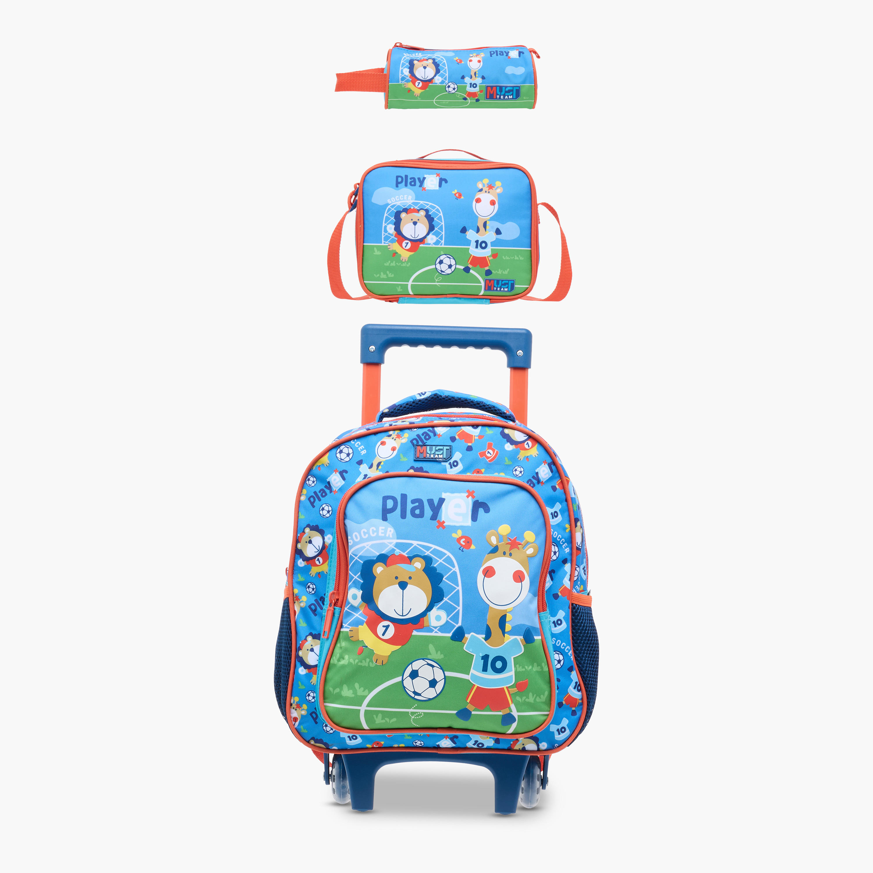 MUST 3-Piece Animal Print 12-inch Trolley Backpack Set -  27x10x31 cms-school-bagsandbackpacks-trolleybags-image-1