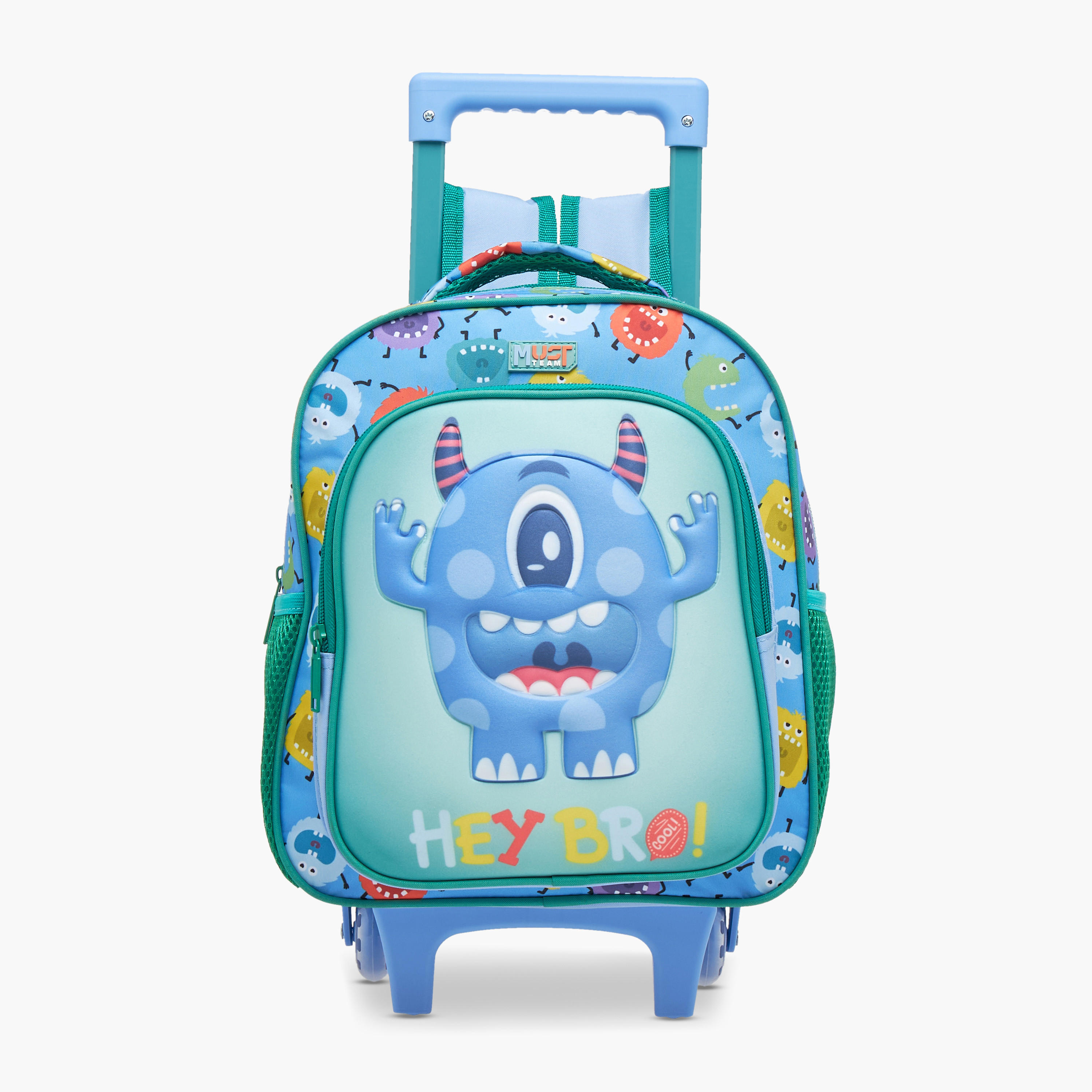 MUST Printed 3-Piece School Trolley Bag Set for Boys 2-5 Years with Lunch Bag and Pencil Pouch -school-bagsandbackpacks-trolleybags-image-2