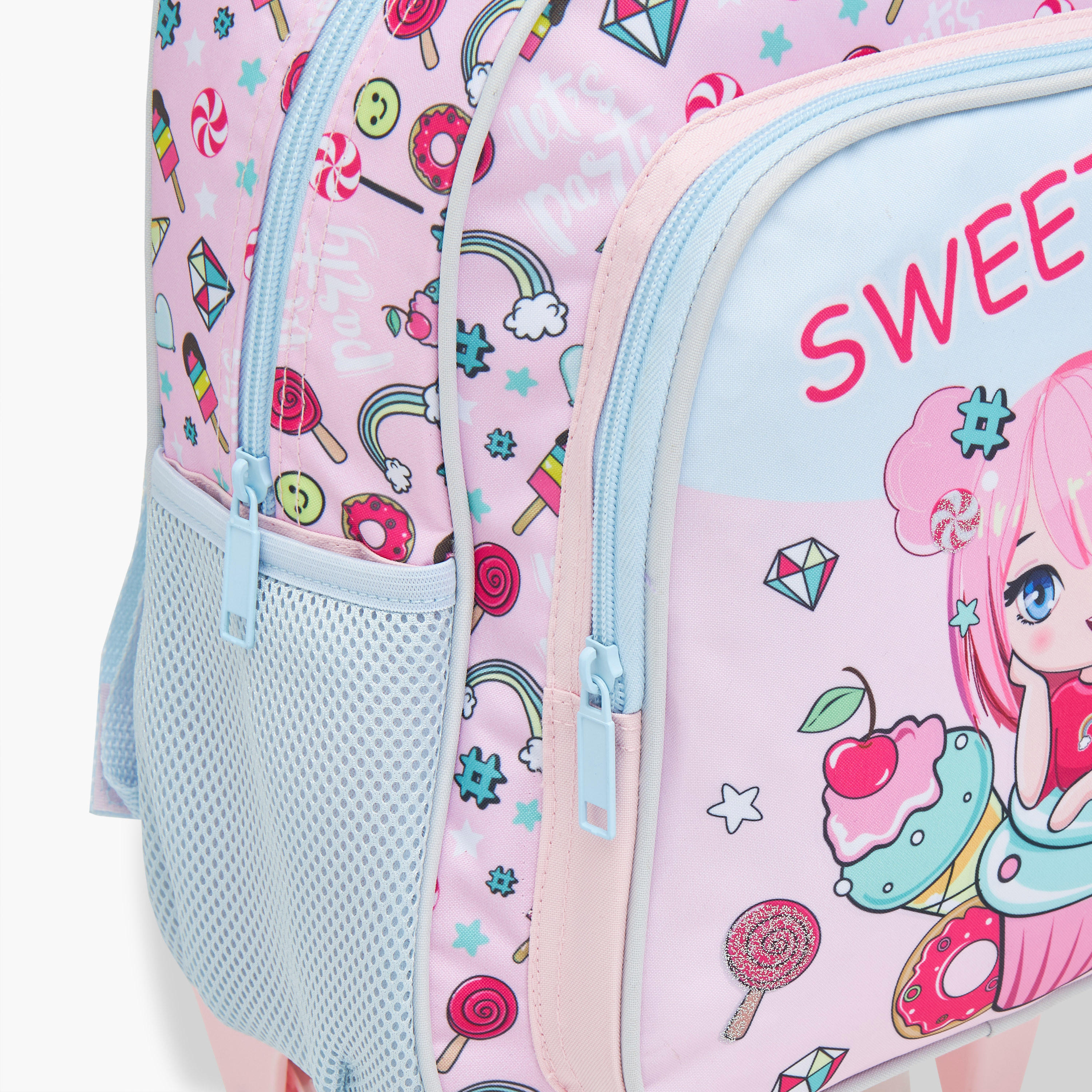 طقم شنطة ترولي مدرسية 3 قطع للبنات 2-5 سنوات مع شنطة غداء ومقلمة بطبعات من ماست-school-bagsandbackpacks-trolleybags-image-11