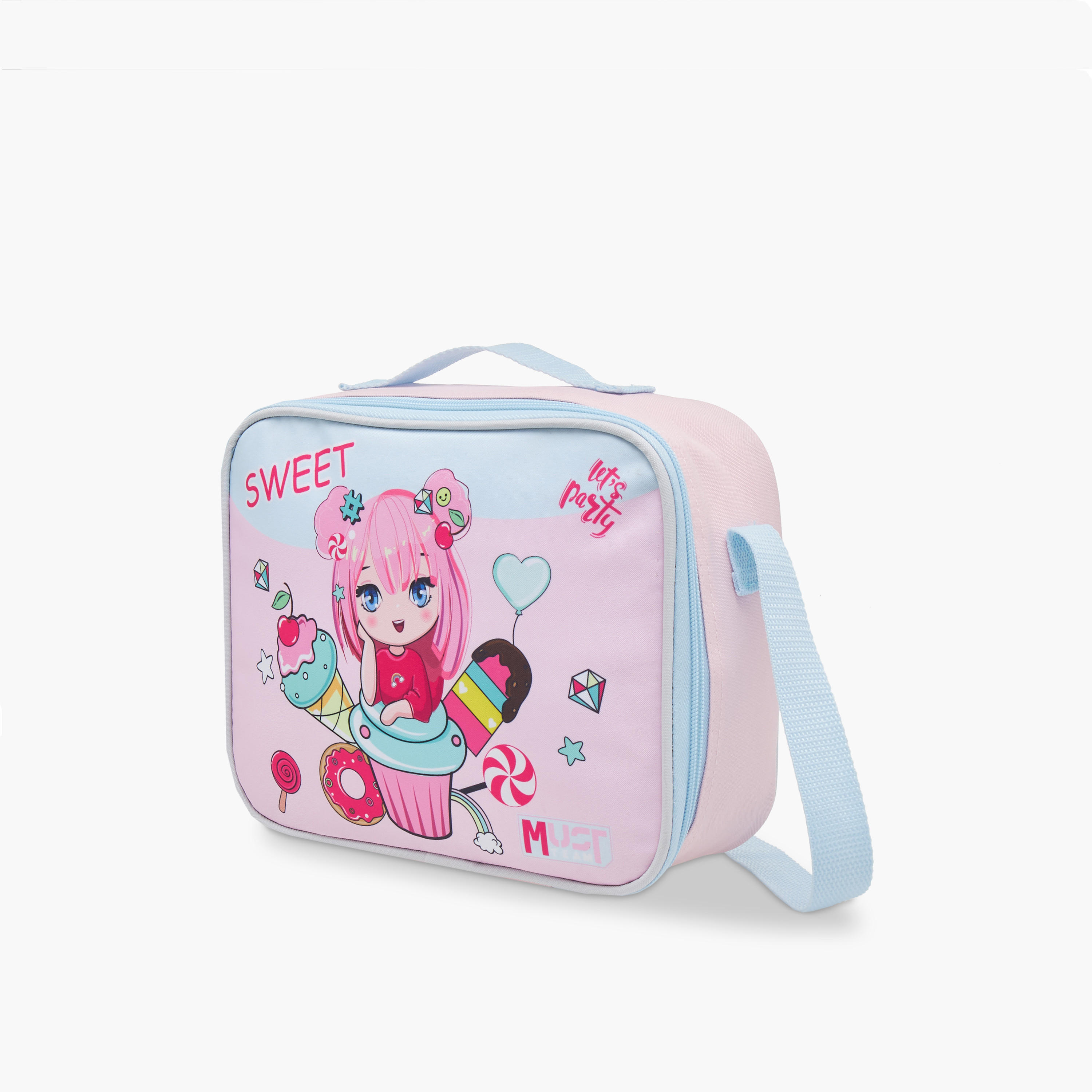 طقم شنطة ترولي مدرسية 3 قطع للبنات 2-5 سنوات مع شنطة غداء ومقلمة بطبعات من ماست-school-bagsandbackpacks-trolleybags-image-17