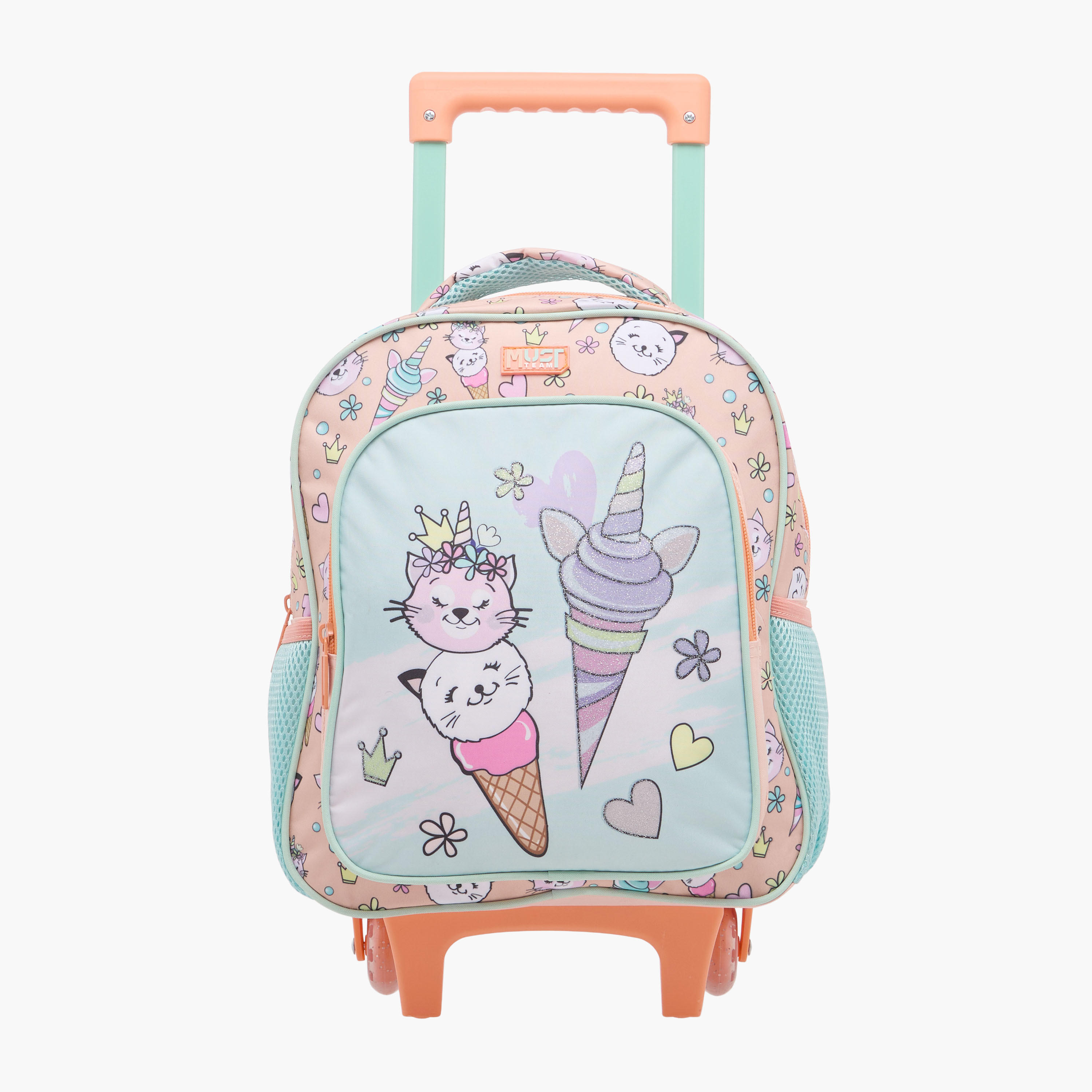 MUST Cats 3-Piece School Trolley Bag Set for Girls 2-5 Years with Lunch Bag and Pencil Pouch -school-bagsandbackpacks-trolleybags-image-2