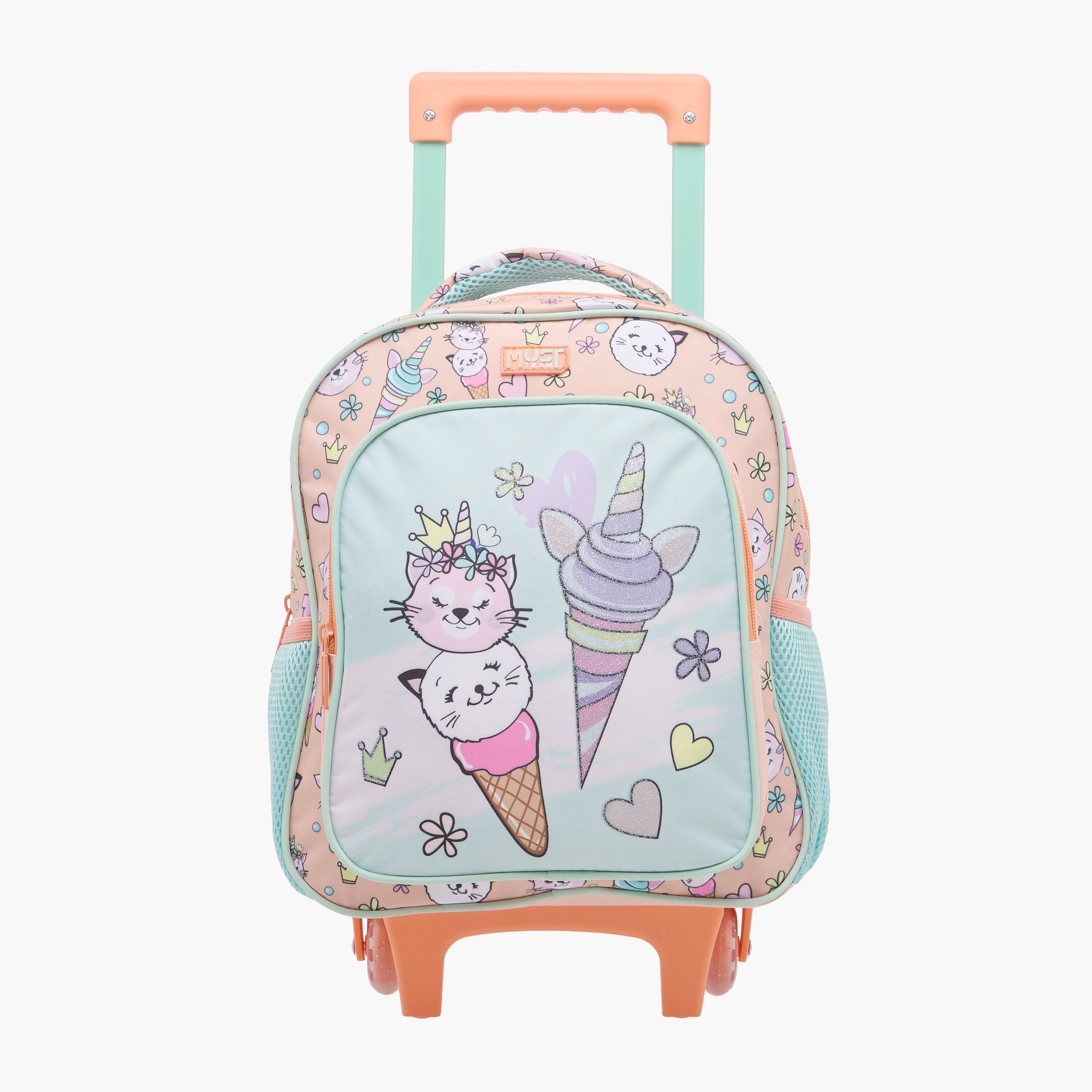MUST Cats 3-Piece School Trolley Bag Set for Girls 2-5 Years with Lunch Bag and Pencil Pouch -school-bagsandbackpacks-trolleybags-image-2