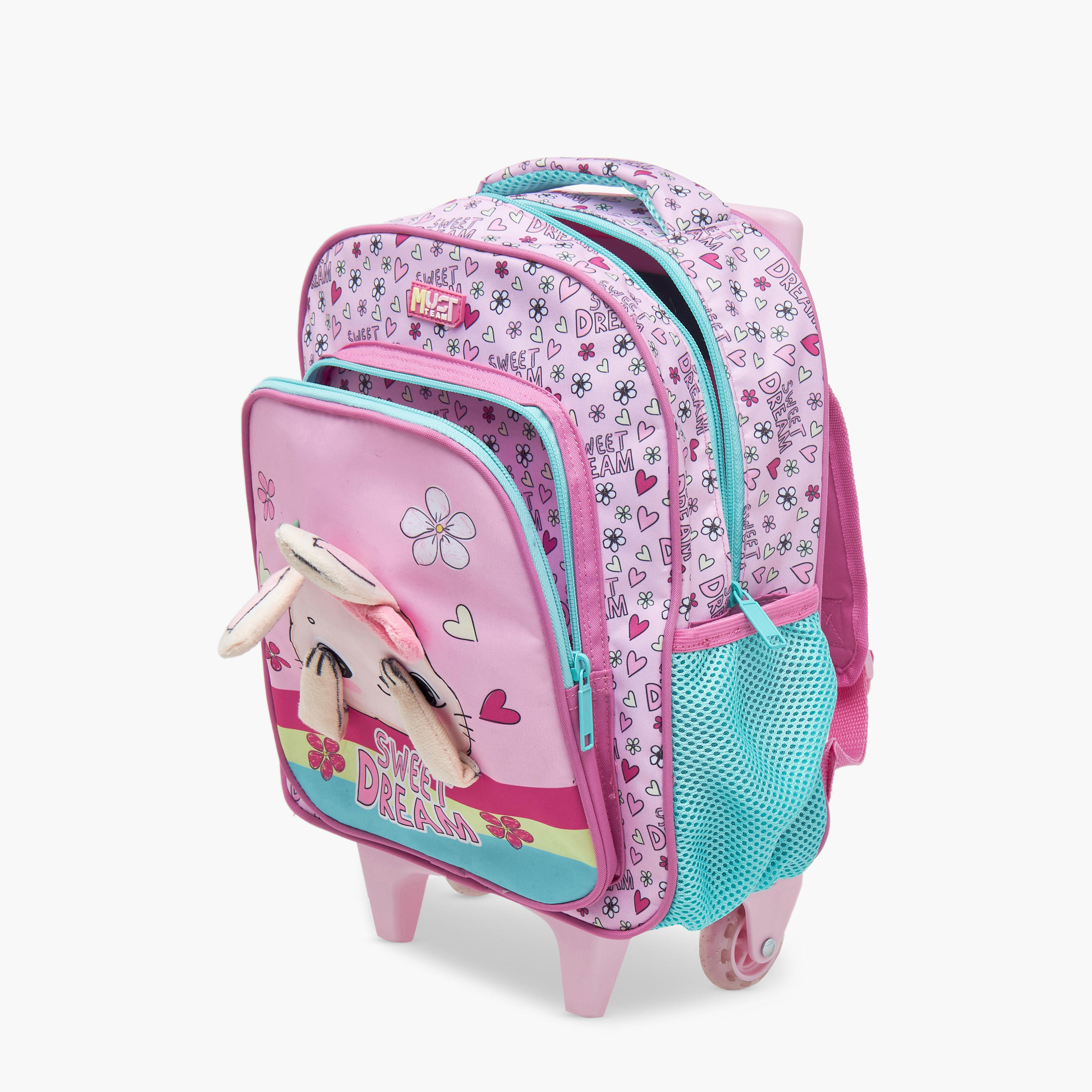 MUST Animal Print 3-Piece School Trolley Bag Set for Girls 2-5 Years with Lunch Bag and Pencil Pouch -school-bagsandbackpacks-trolleybags-image-14
