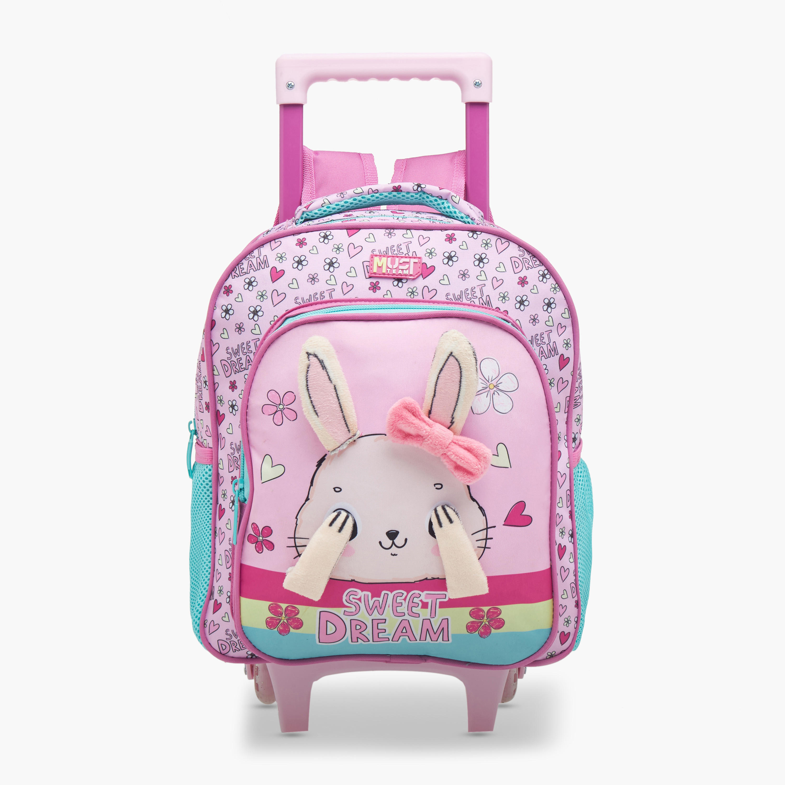 MUST Animal Print 3-Piece School Trolley Bag Set for Girls 2-5 Years with Lunch Bag and Pencil Pouch -school-bagsandbackpacks-trolleybags-image-2