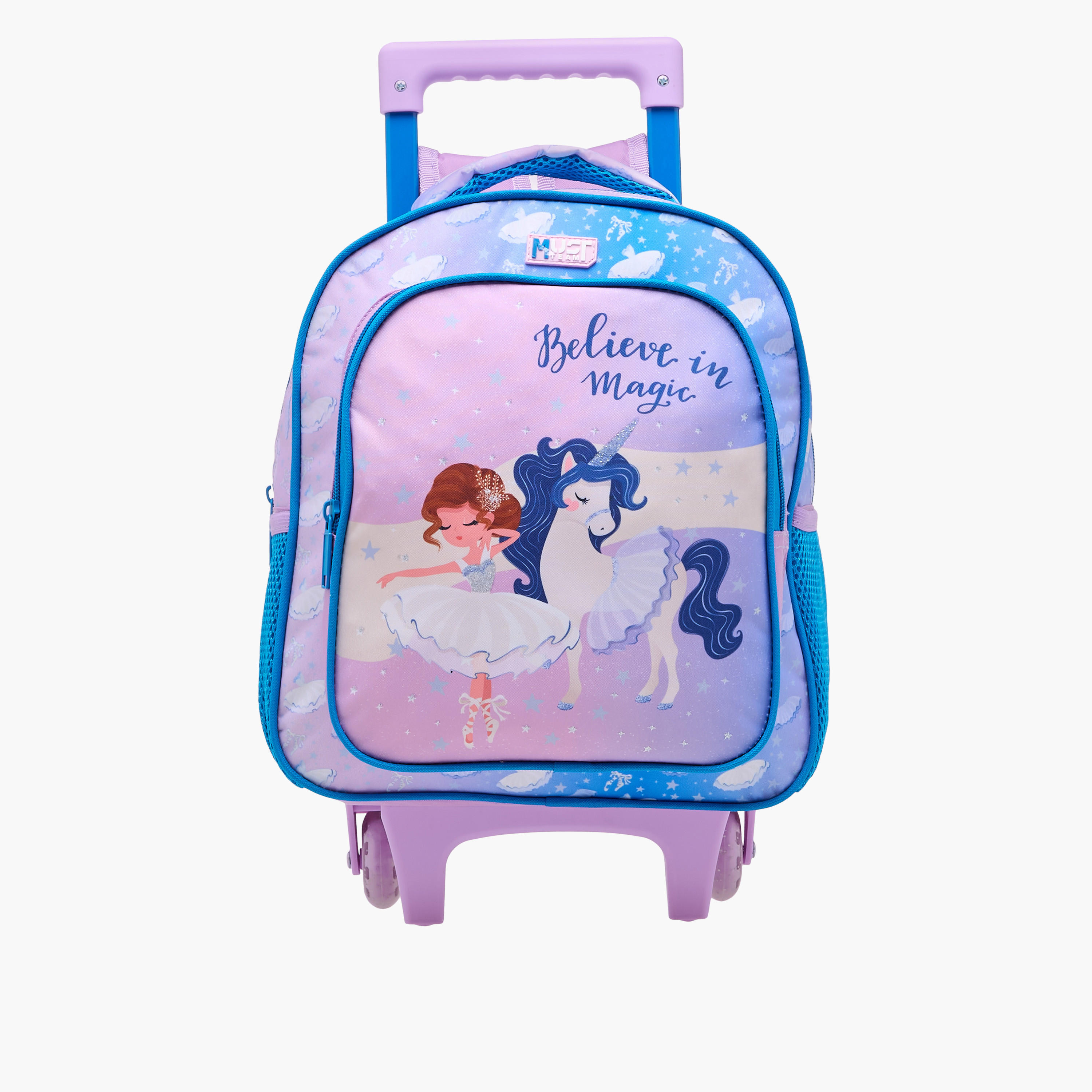 MUST Printed 3-Piece School Trolley Bag Set for Girls 2-5 Years with Lunch Bag and Pencil Pouch -school-bagsandbackpacks-trolleybags-image-2