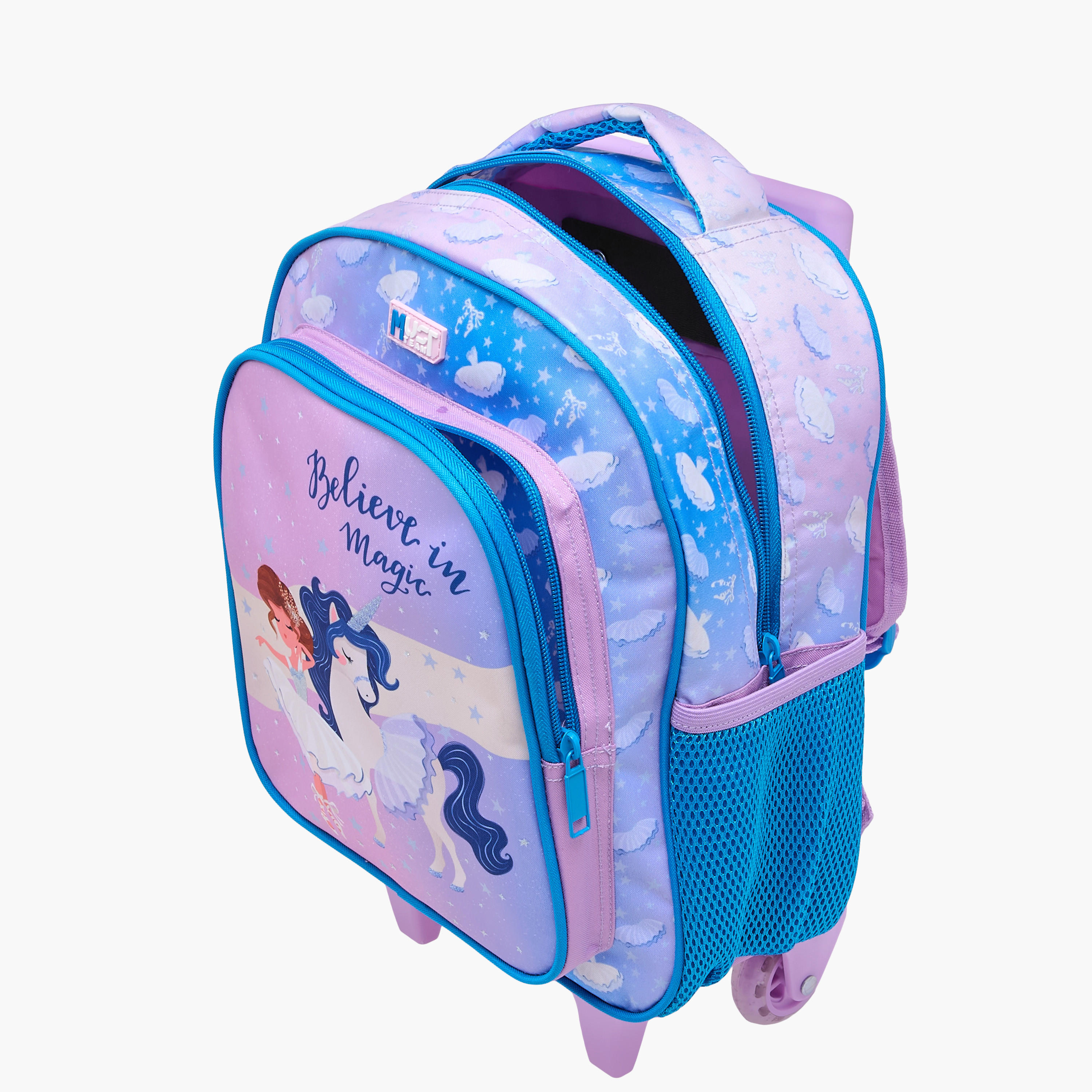 MUST Printed 3-Piece School Trolley Bag Set for Girls 2-5 Years with Lunch Bag and Pencil Pouch -school-bagsandbackpacks-trolleybags-image-3