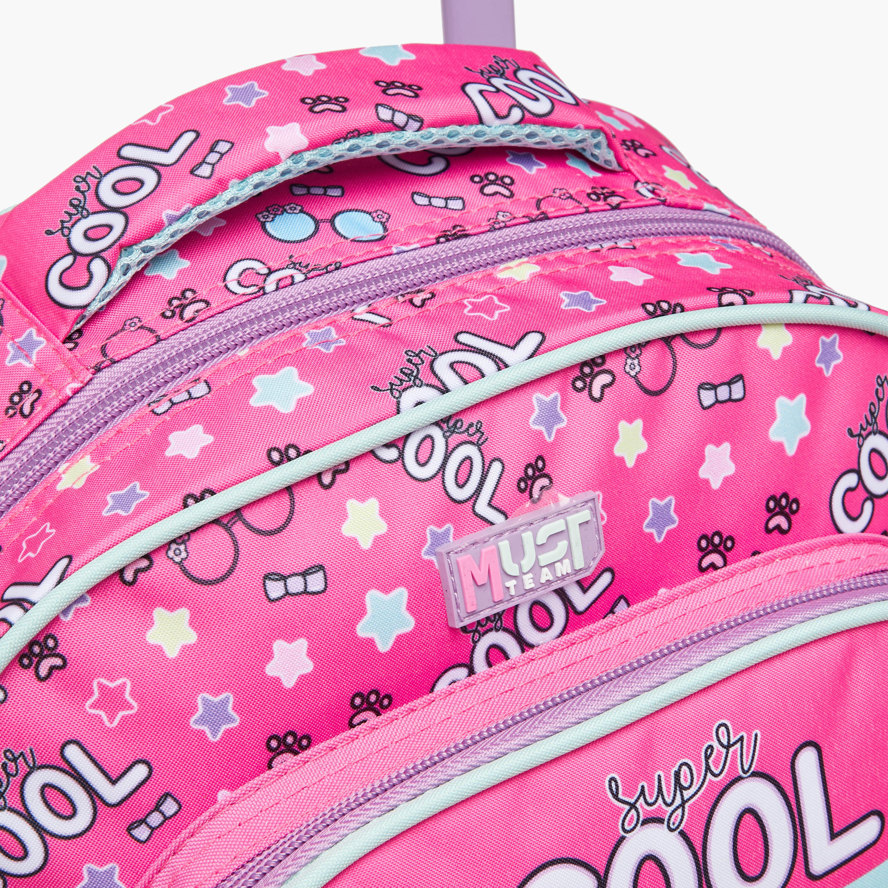 طقم شنطة ترولي مدرسية 3 قطع للبنات 2-5 سنوات مع شنطة غداء ومقلمة بتصميم قطط من ماست-school-bagsandbackpacks-trolleybags-image-8
