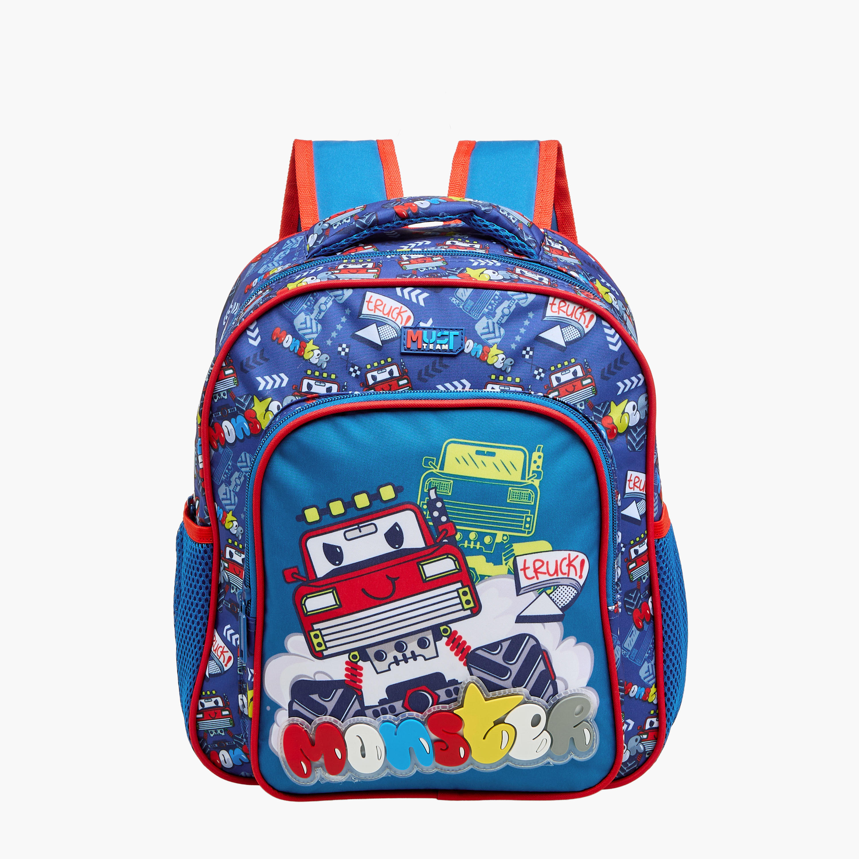 MUST 3-Piece Monster Truck Print Backpack Set - 27x10x31 cms-school-bagsandbackpacks-sets-image-2