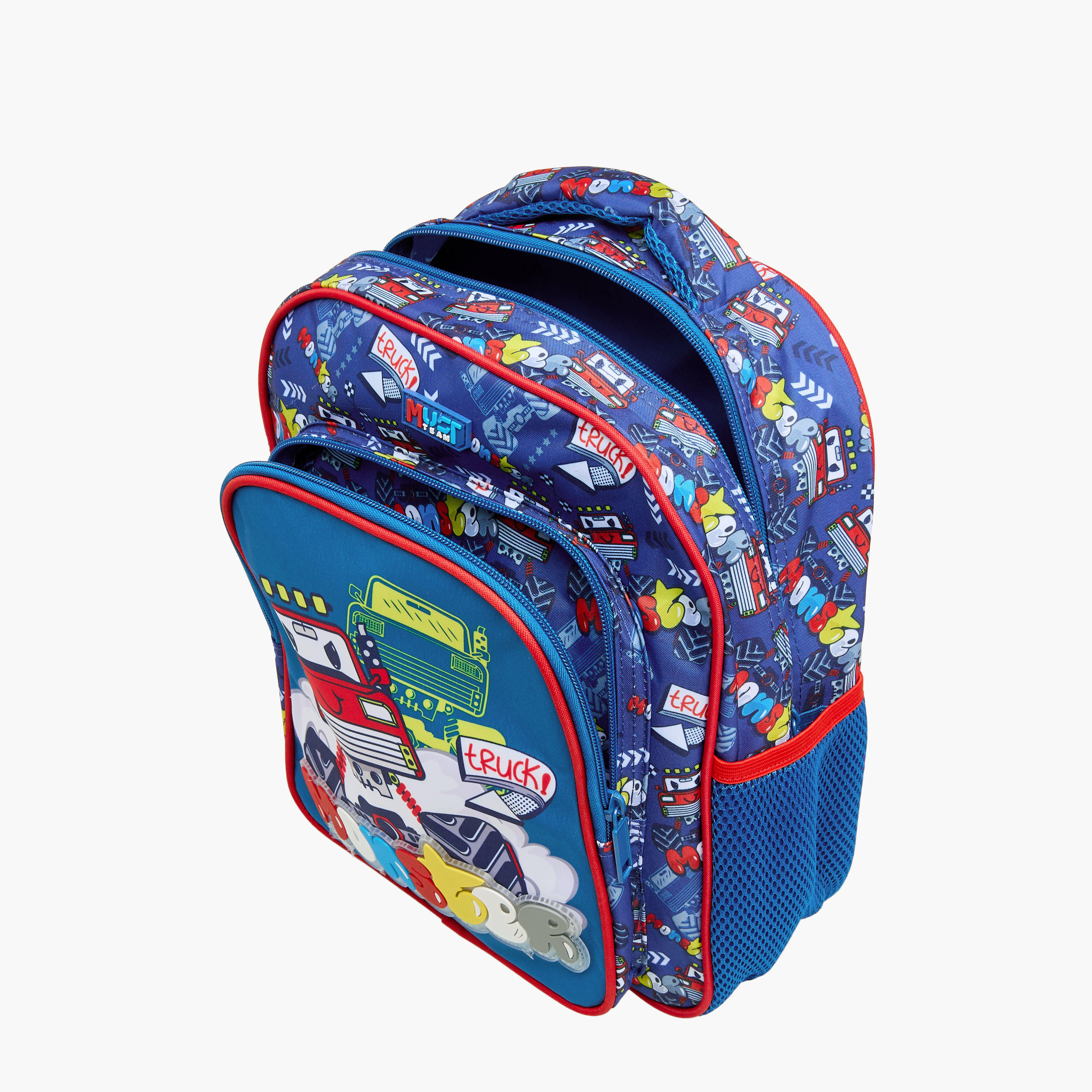 MUST 3-Piece Monster Truck Print Backpack Set - 27x10x31 cms-school-bagsandbackpacks-sets-image-5