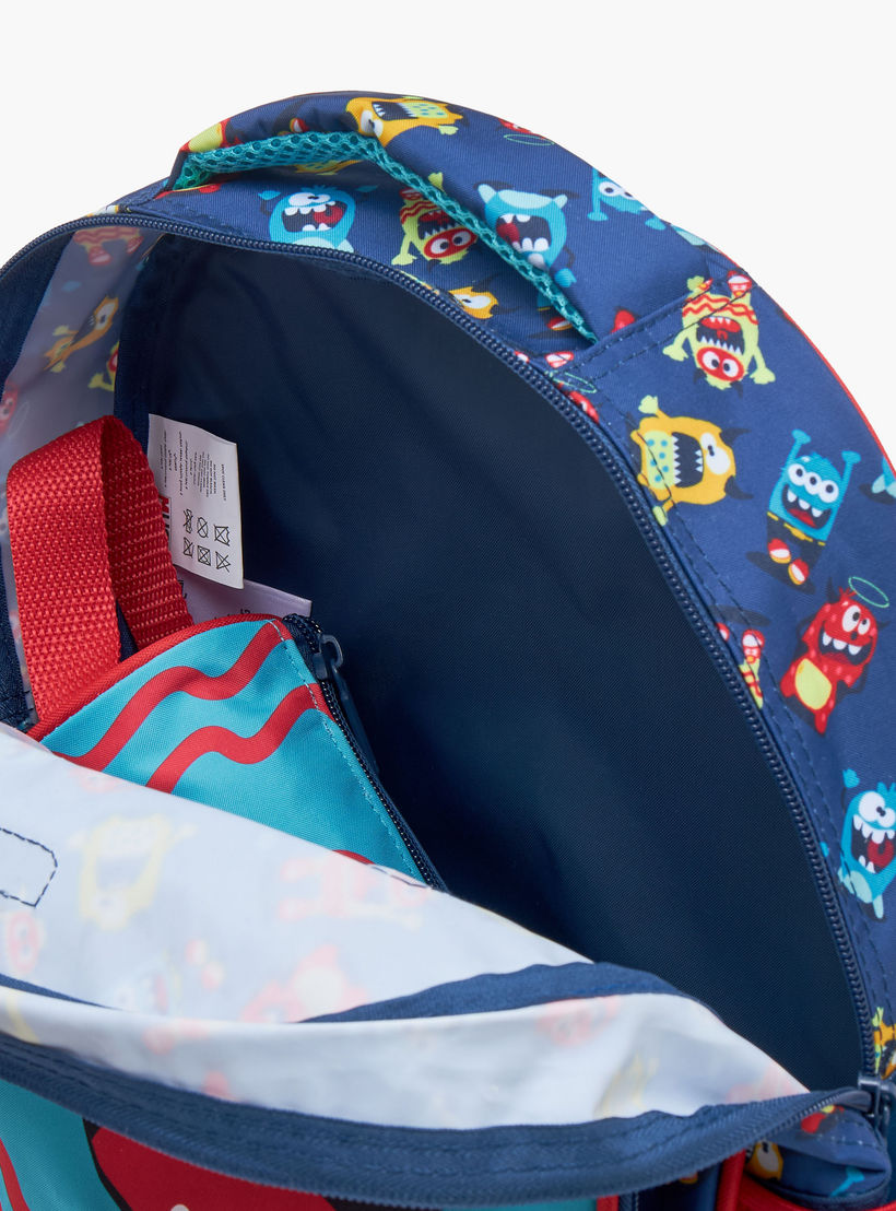 MUST 3-Piece Monster Print Backpack Set - 27x10x31 cms-school-bagsandbackpacks-sets-image-13