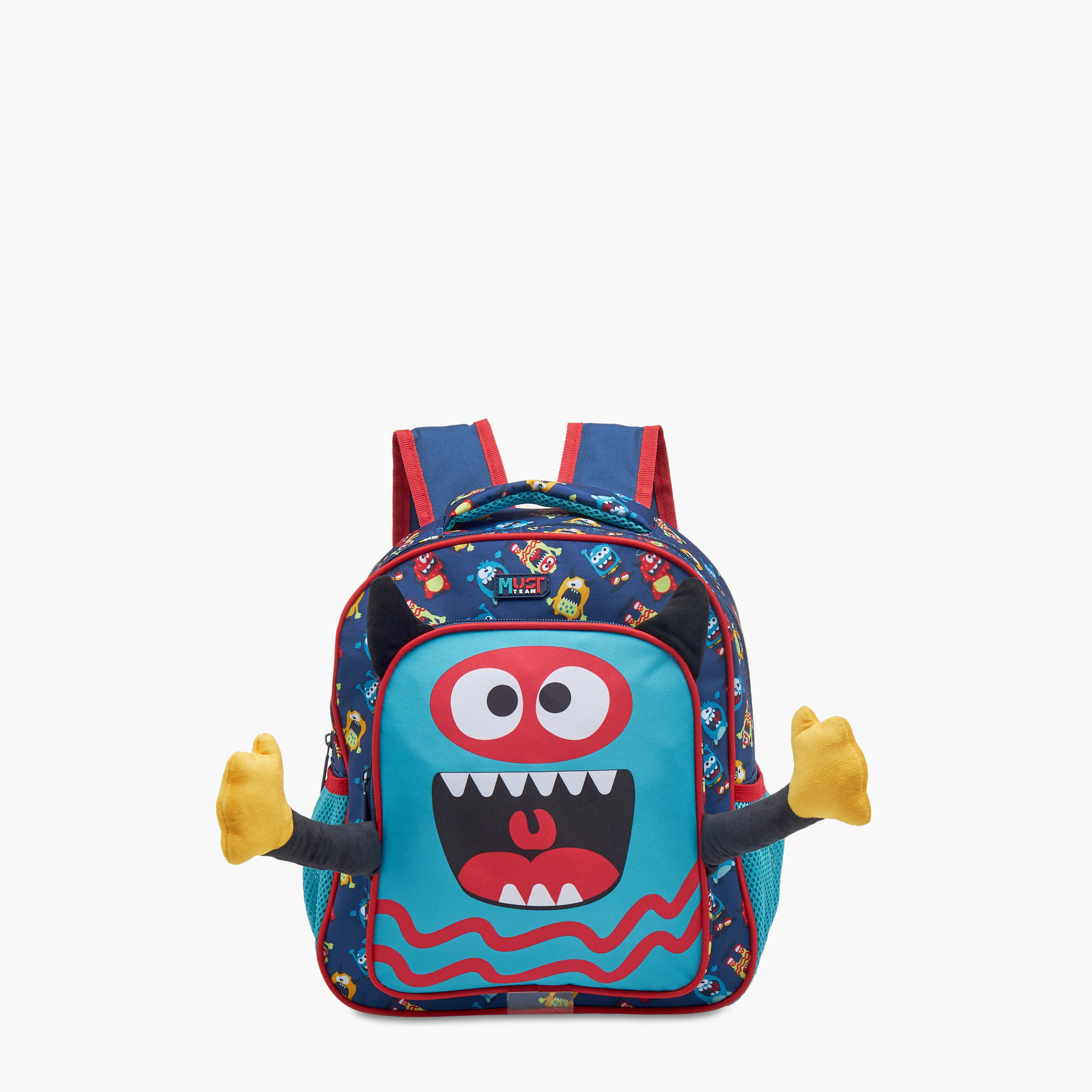 MUST 3-Piece Monster Print Backpack Set - 27x10x31 cms-school-bagsandbackpacks-sets-image-4