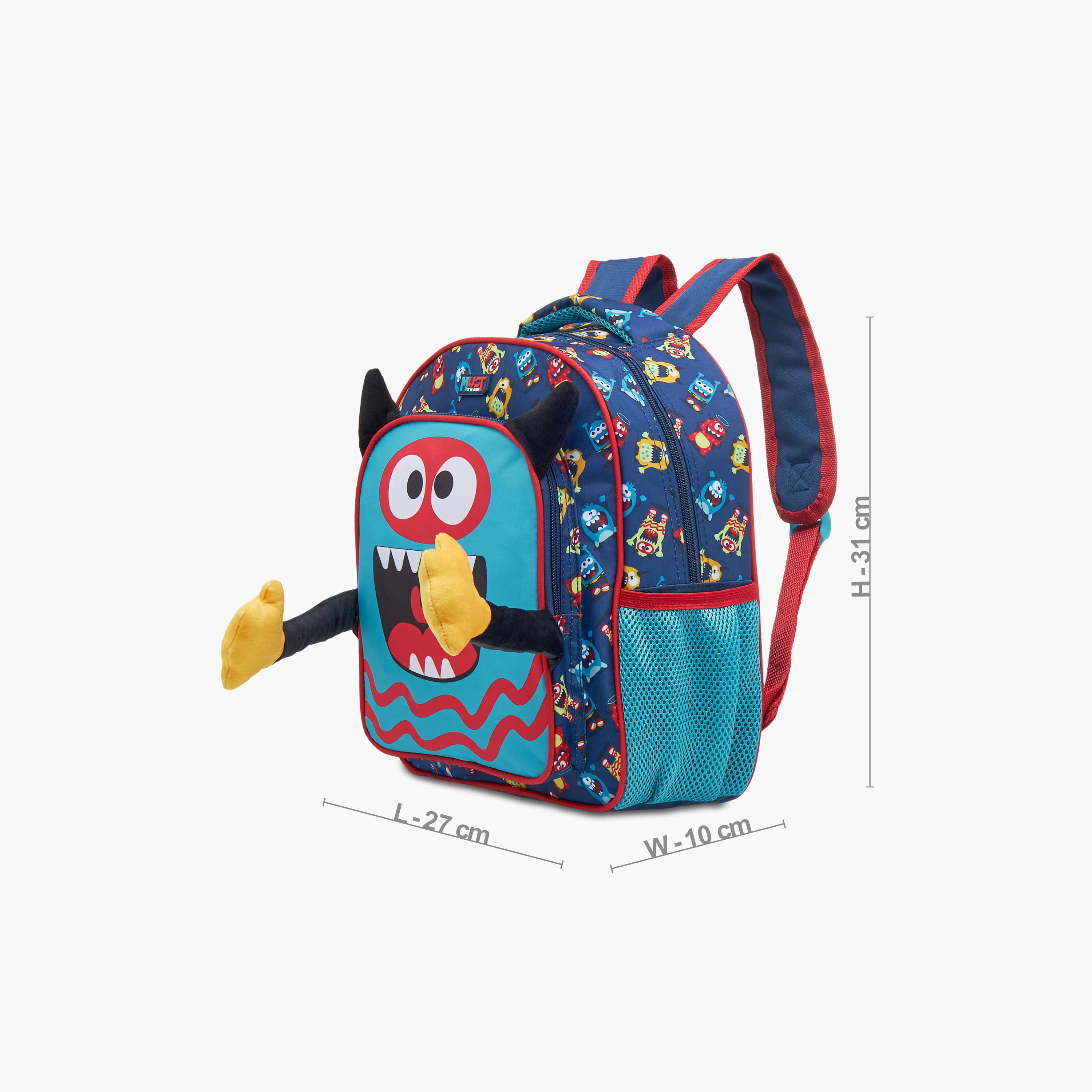 MUST 3-Piece Monster Print Backpack Set - 27x10x31 cms-school-bagsandbackpacks-sets-image-5