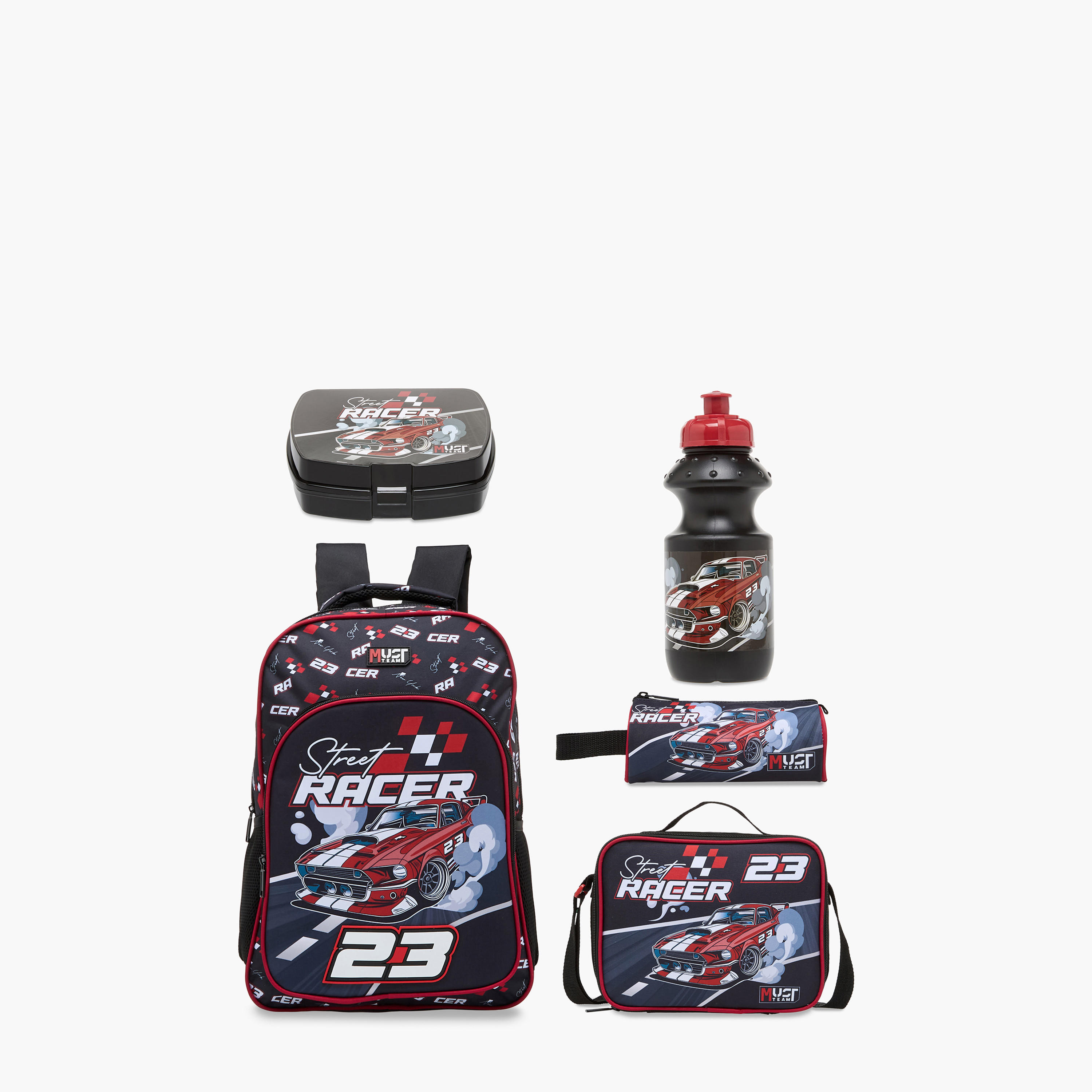 مجموعة شنطة ظهر 5 قطع بطبعات من موست - 43x30x13 سم-school-bagsandbackpacks-backpacks-image-1