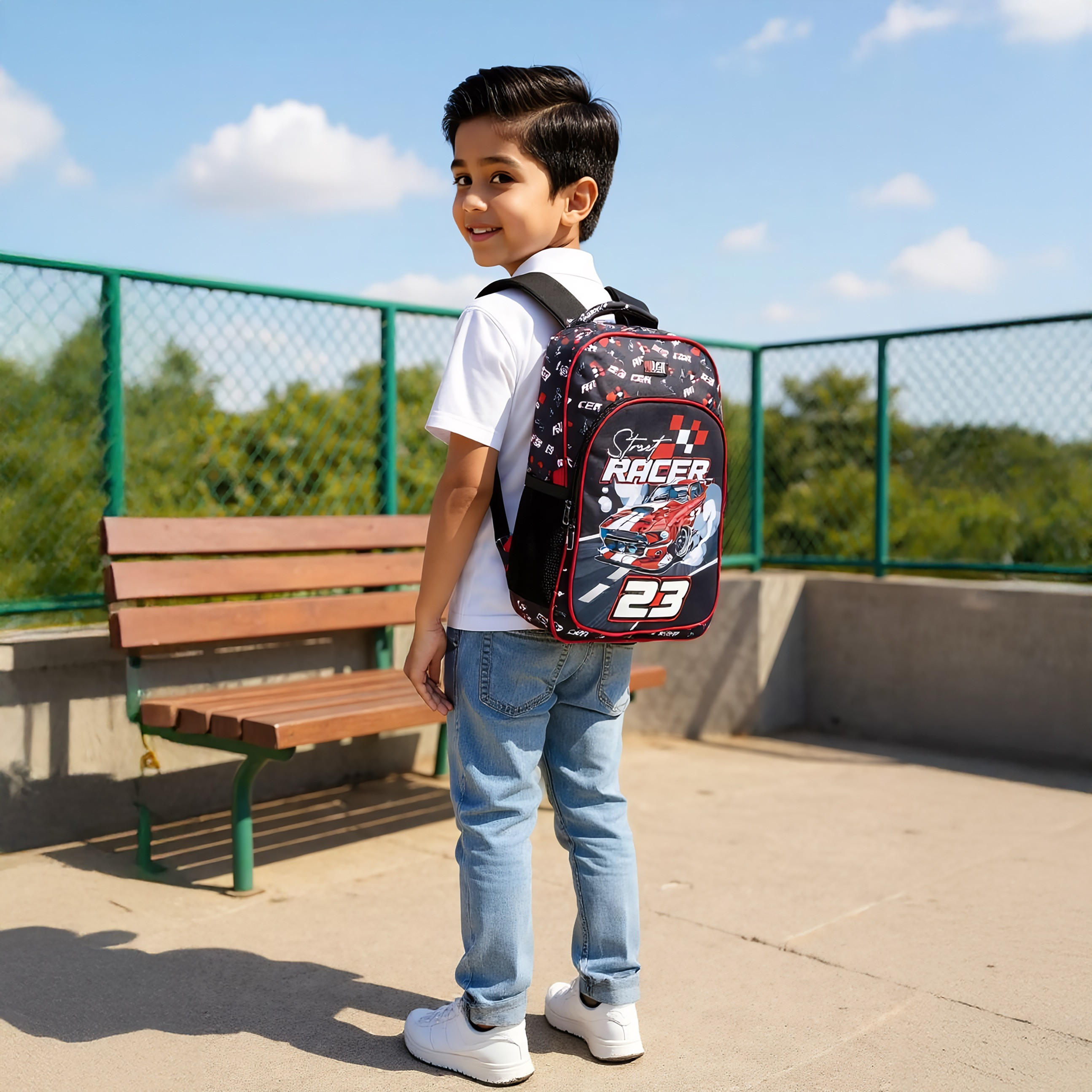 مجموعة شنطة ظهر 5 قطع بطبعات من موست - 43x30x13 سم-school-bagsandbackpacks-backpacks-image-2