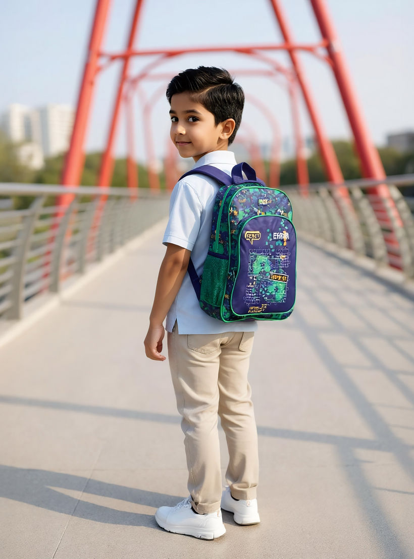 طقم شنطة ظهر 5 قطع بطبعات ألعاب 16 بوصة من ماست - 43×30×13 سم-school-bagsandbackpacks-backpacks-image-3