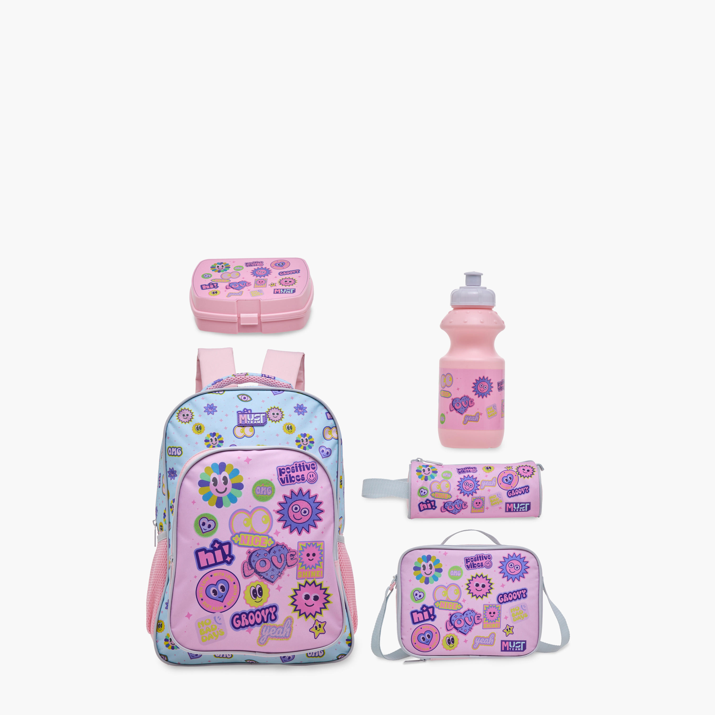 MUST 5-Piece Printed 16-inch Trolley Backpack Set - 43x30x13 cms-school-bagsandbackpacks-trolleybags-image-1