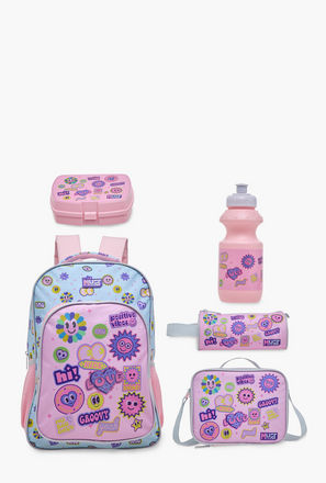 مجموعة شنطة ظهر ترولي 16 بوصة 5 قطع بطبعات من موست - 43x30x13 سم-school-bagsandbackpacks-trolleybags-image-1