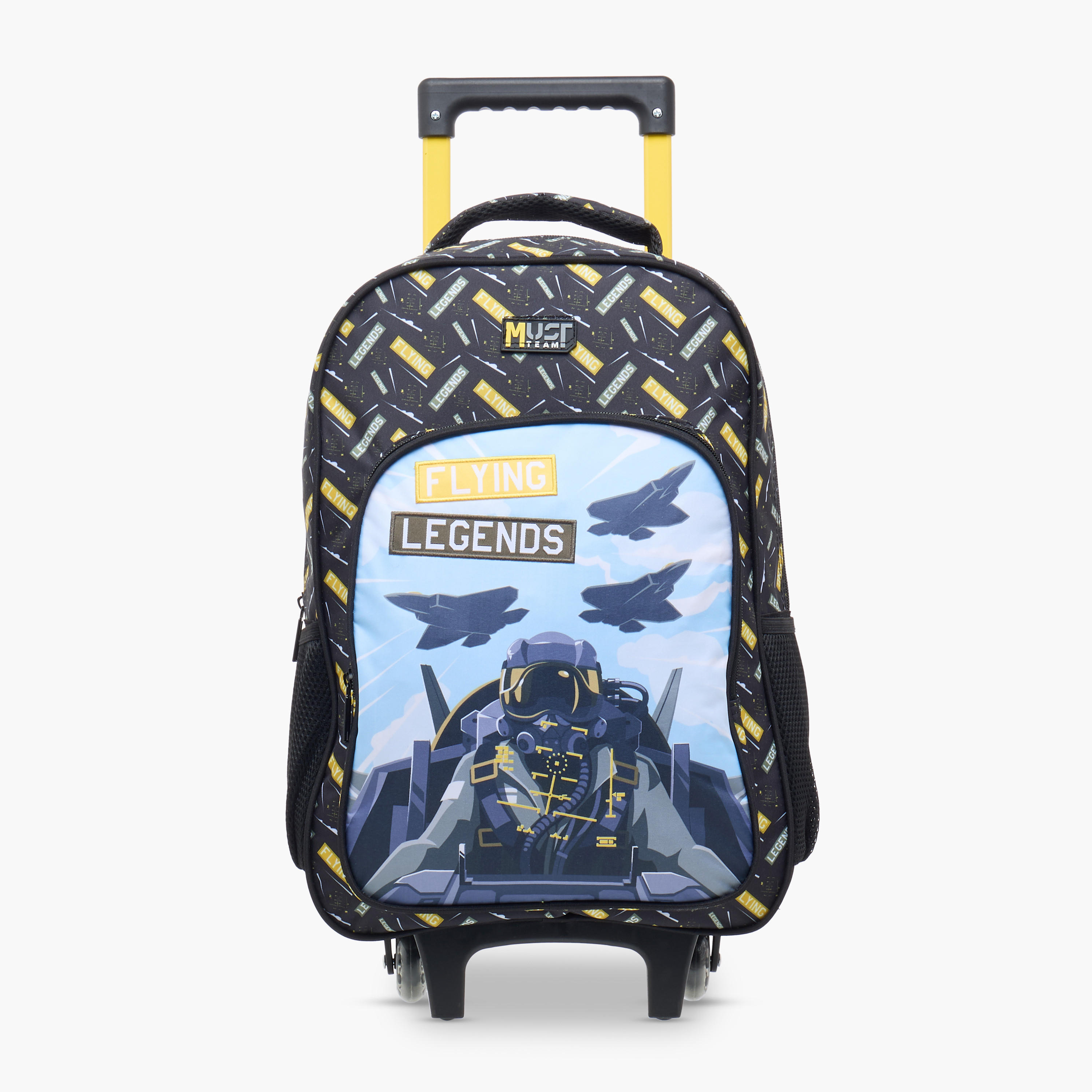 طقم شنطة ظهر ترولي 16 بوصة 5 قطع بطبعات من ماست - 43x30x13 سم-school-bagsandbackpacks-trolleybags-image-4