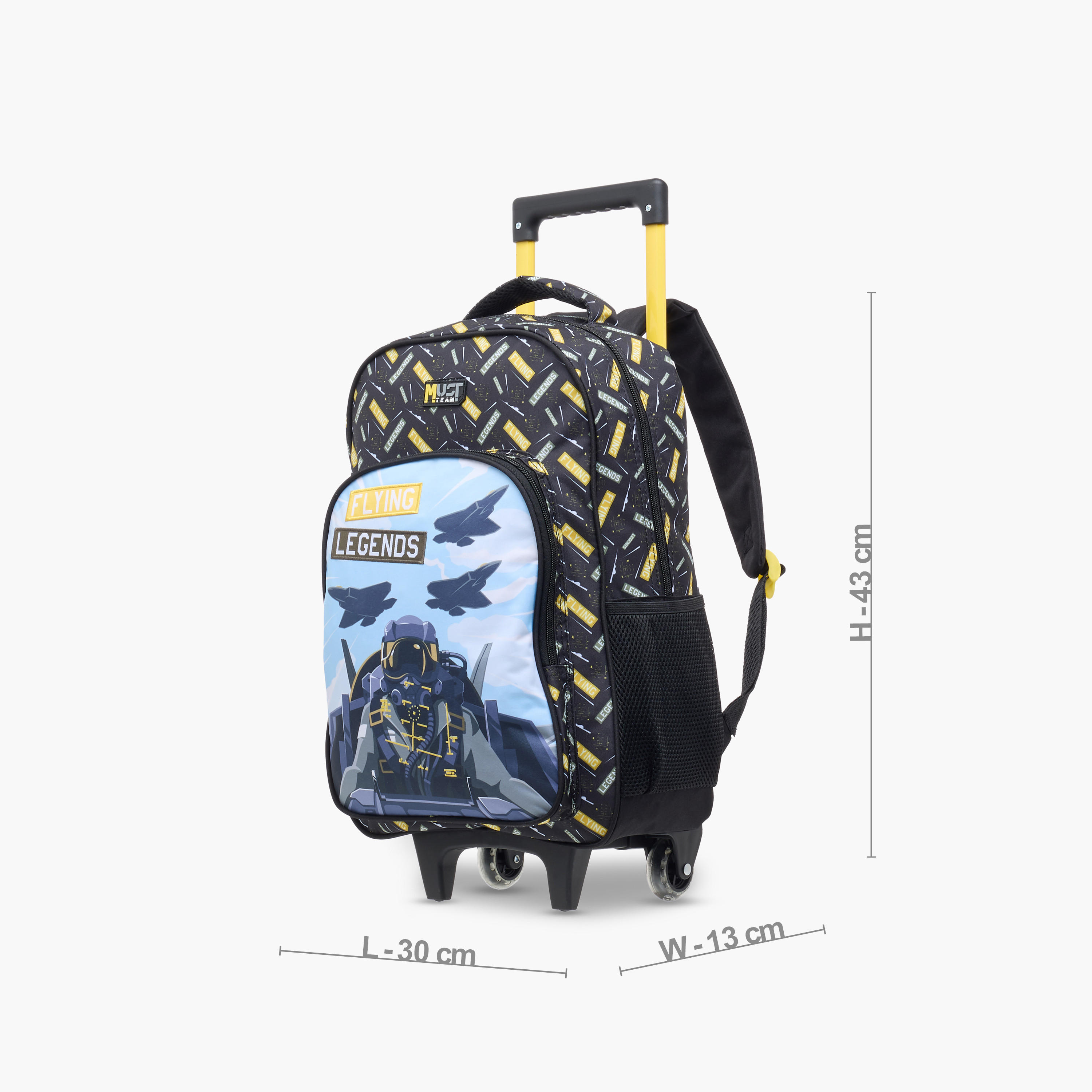MUST 5-Piece Flying Legends Print 16-inch Trolley Backpack Set - 43x30x13 cms-school-bagsandbackpacks-trolleybags-image-5