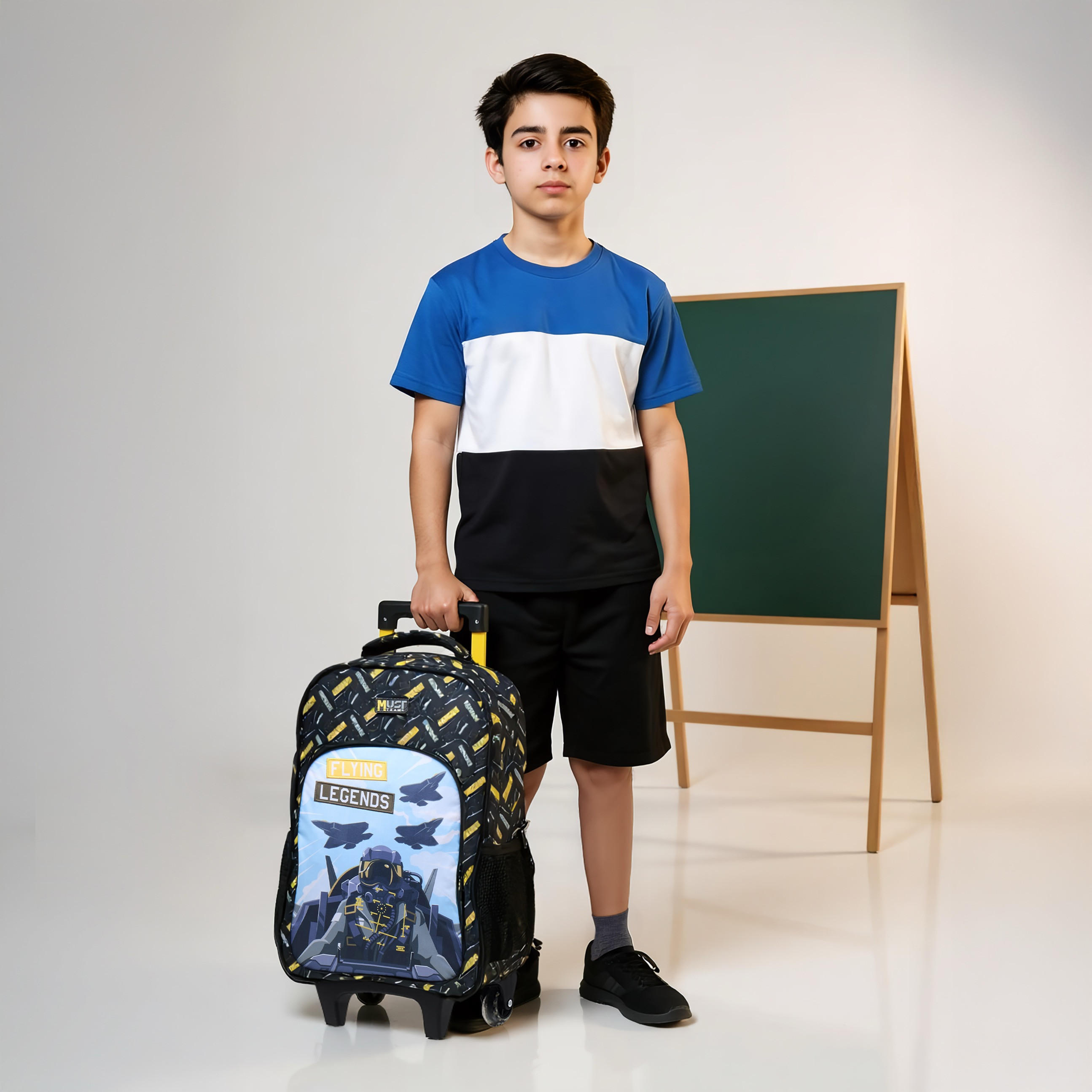 MUST 5-Piece Flying Legends Print 16-inch Trolley Backpack Set - 43x30x13 cms-school-bagsandbackpacks-trolleybags-image-3