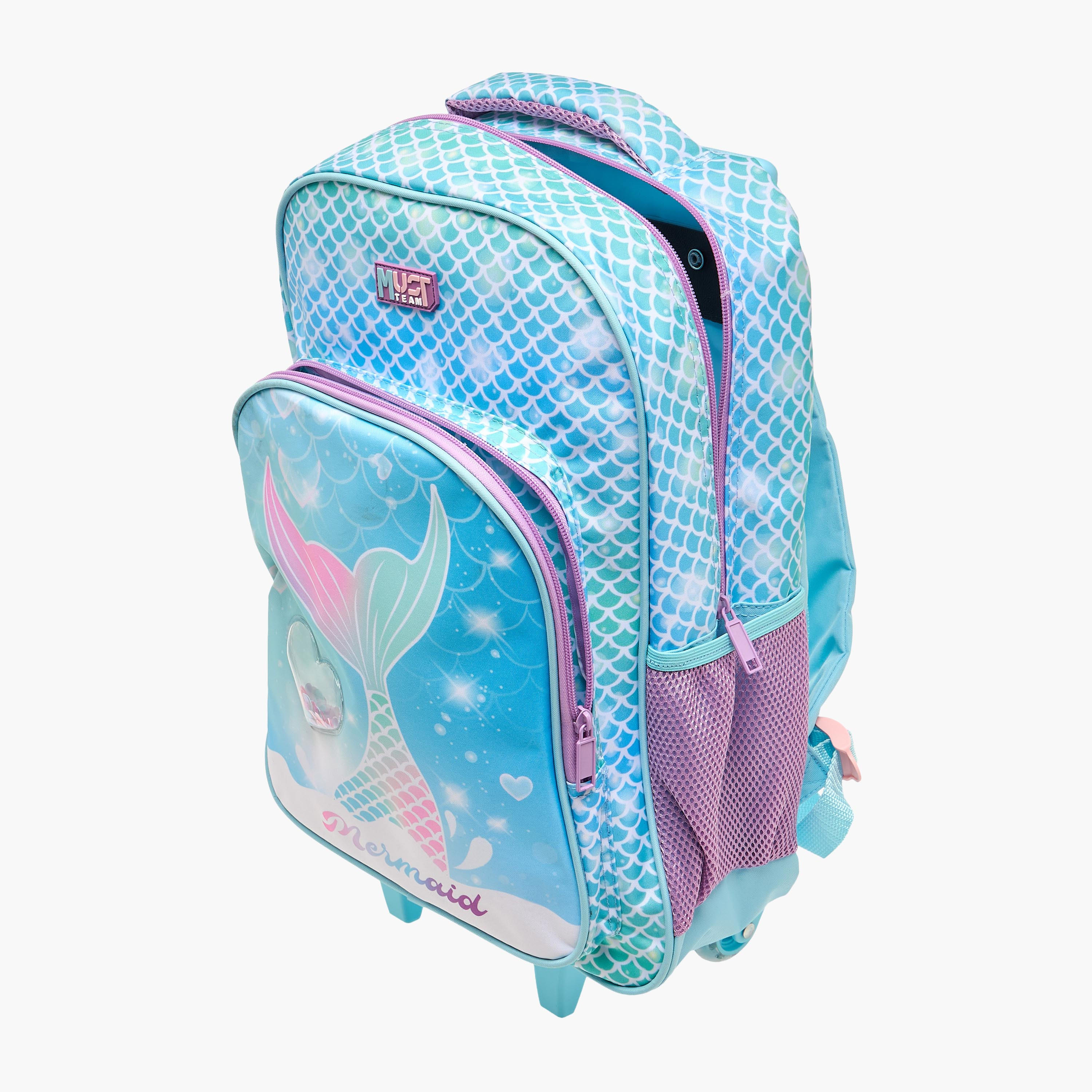 MUST Mermaid 5-Piece School Trolley Bag Set for Girls 5-8 Years with Lunch Bag and Pencil Pouch -school-bagsandbackpacks-trolleybags-image-8