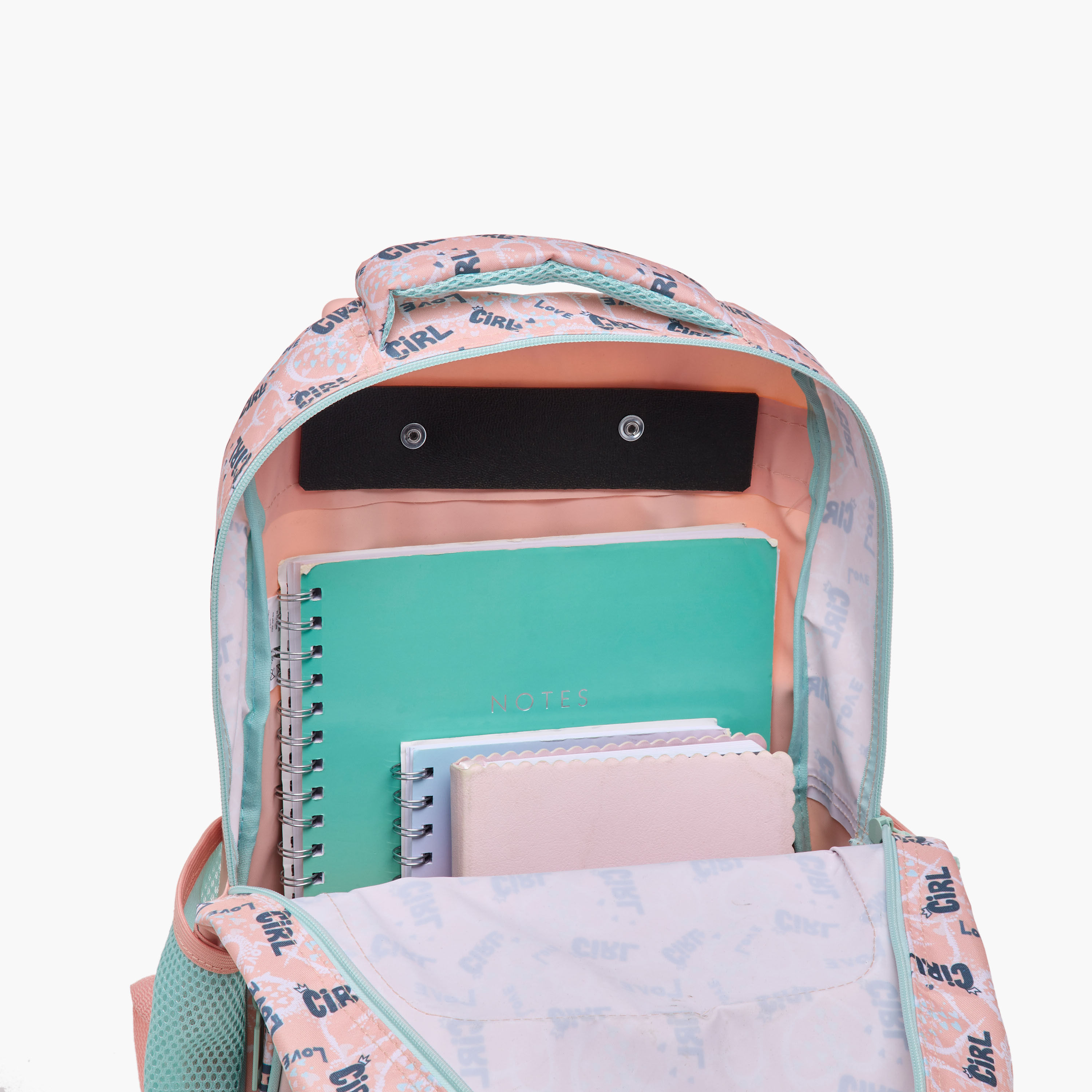 طقم شنطة ترولي مدرسية 5 قطع للبنات 5-8 سنوات مع شنطة غداء ومقلمة بطبعات من ماست-school-bagsandbackpacks-trolleybags-image-17