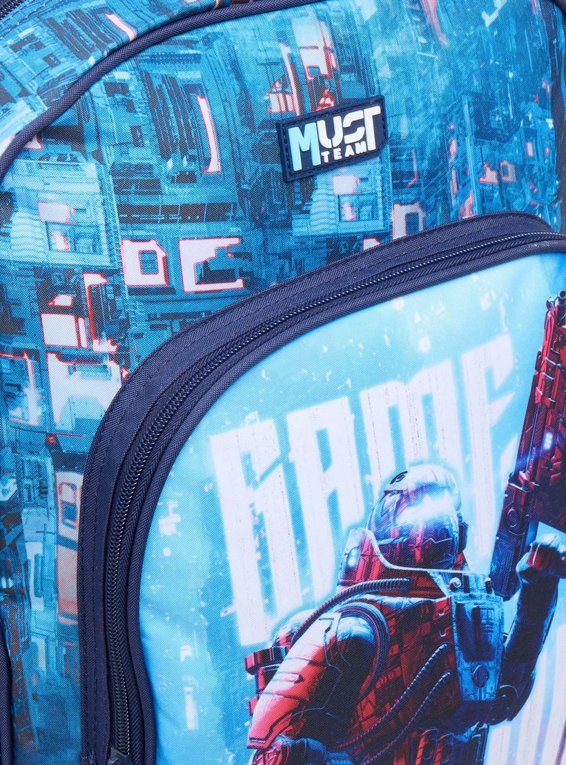 طقم شنطة ظهر ترولي 16 بوصة 3 قطع بطبعات من ماست - 43x30x13 سم-school-bagsandbackpacks-trolleybags-image-12
