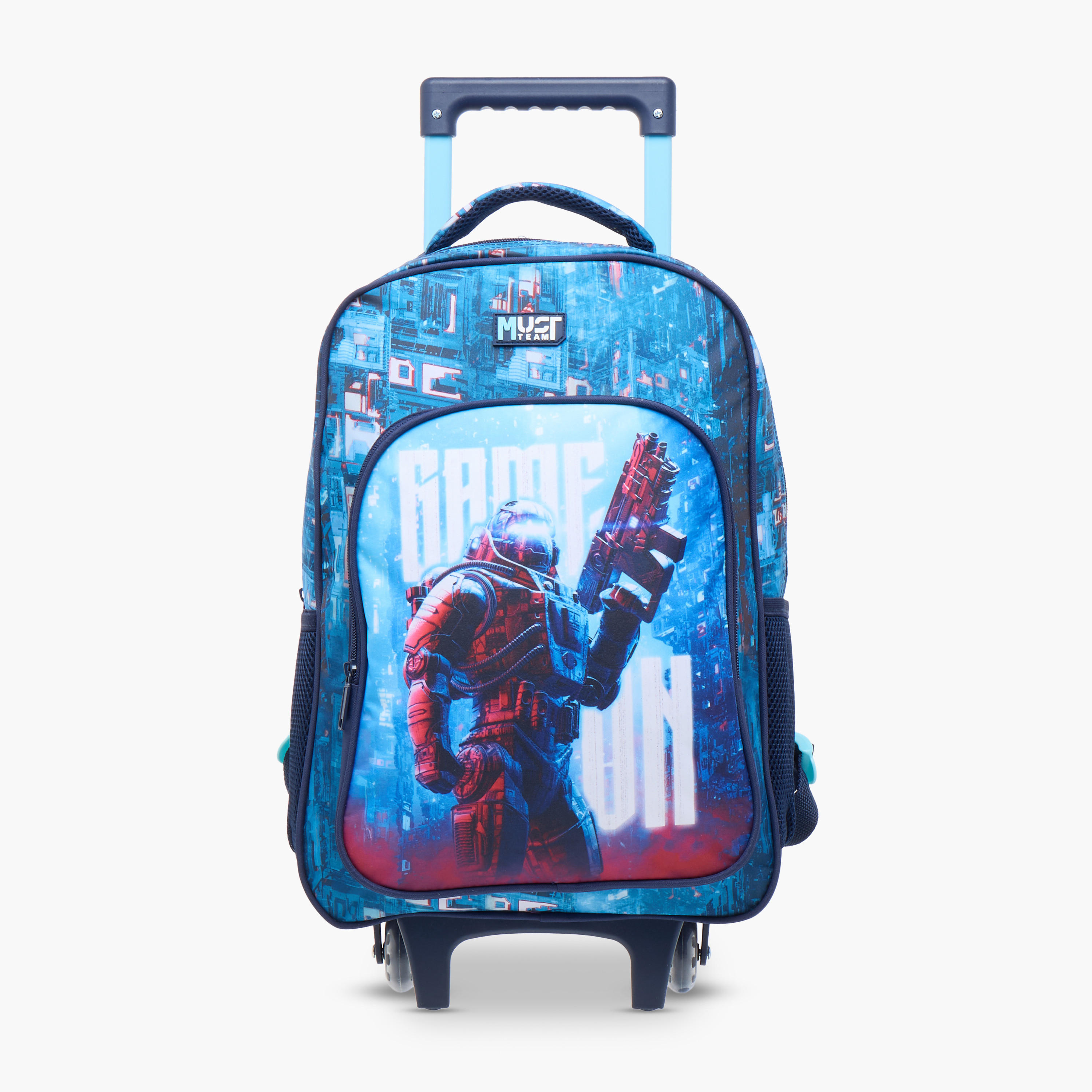 طقم شنطة ظهر ترولي 16 بوصة 3 قطع بطبعات من ماست - 43x30x13 سم-school-bagsandbackpacks-trolleybags-image-4