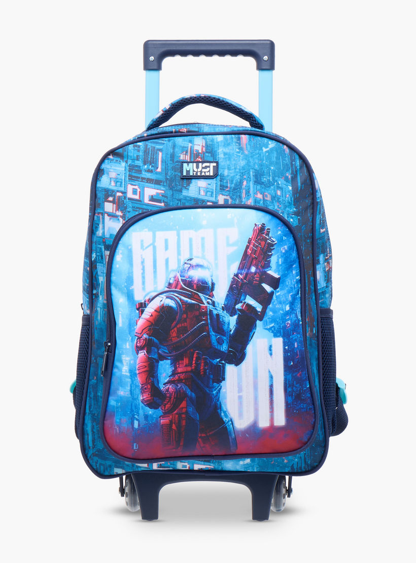 طقم شنطة ظهر ترولي 16 بوصة 3 قطع بطبعات من ماست - 43x30x13 سم-school-bagsandbackpacks-trolleybags-image-4