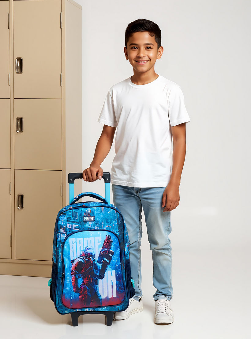 طقم شنطة ظهر ترولي 16 بوصة 3 قطع بطبعات من ماست - 43x30x13 سم-school-bagsandbackpacks-trolleybags-image-2