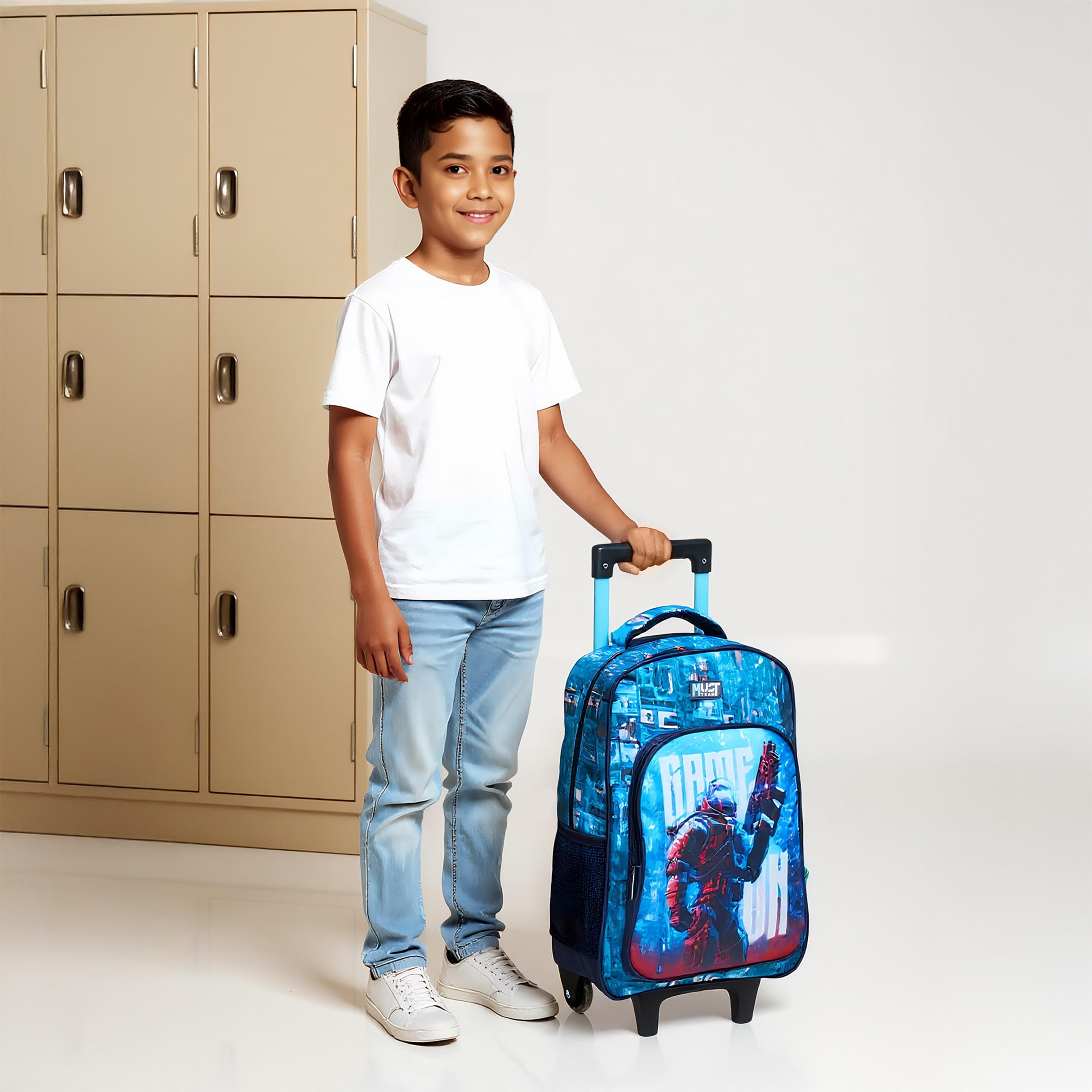 طقم شنطة ظهر ترولي 16 بوصة 3 قطع بطبعات من ماست - 43x30x13 سم-school-bagsandbackpacks-trolleybags-image-3