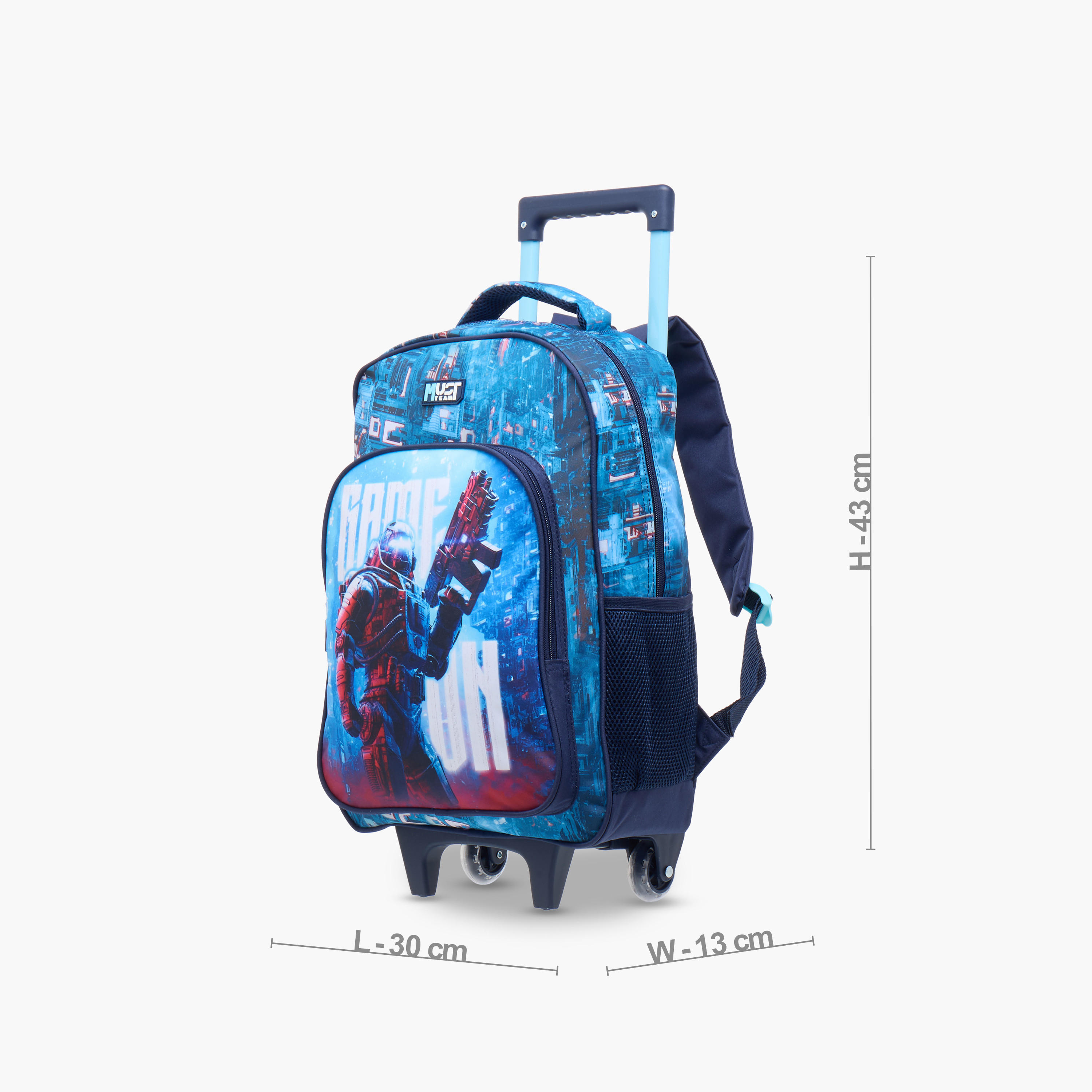 طقم شنطة ظهر ترولي 16 بوصة 3 قطع بطبعات من ماست - 43x30x13 سم-school-bagsandbackpacks-trolleybags-image-5