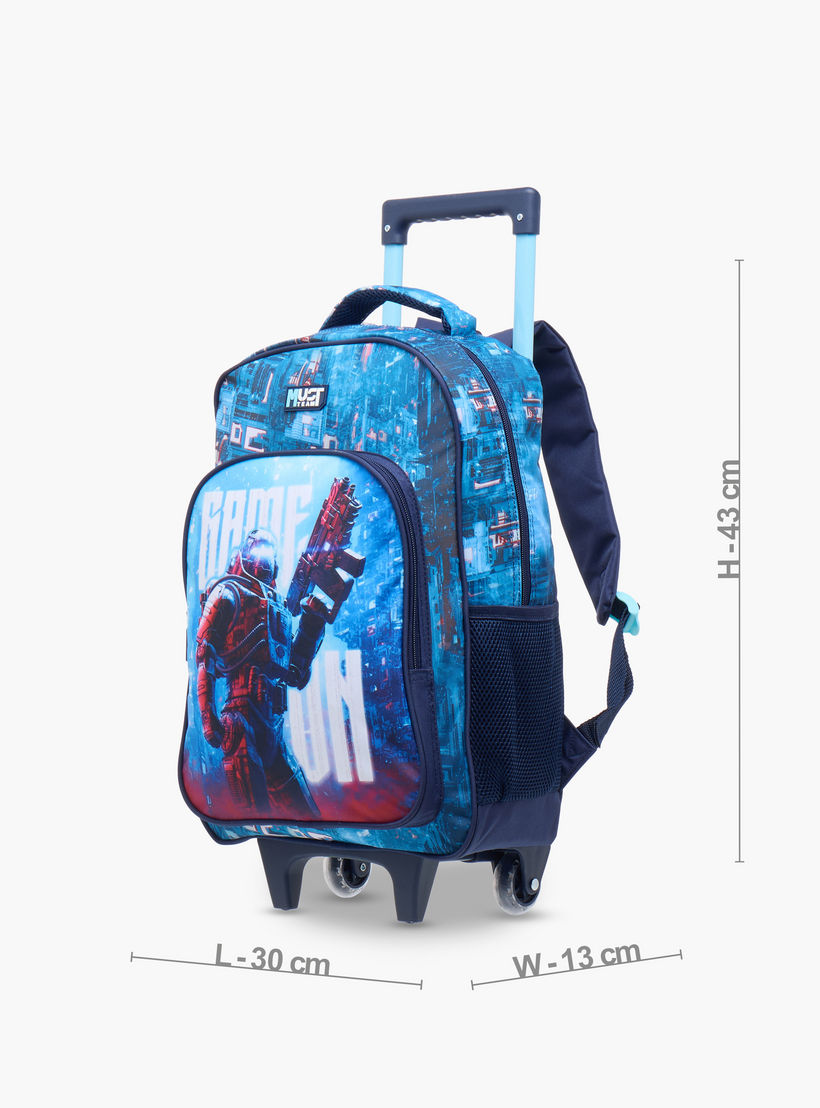 طقم شنطة ظهر ترولي 16 بوصة 3 قطع بطبعات من ماست - 43x30x13 سم-school-bagsandbackpacks-trolleybags-image-5
