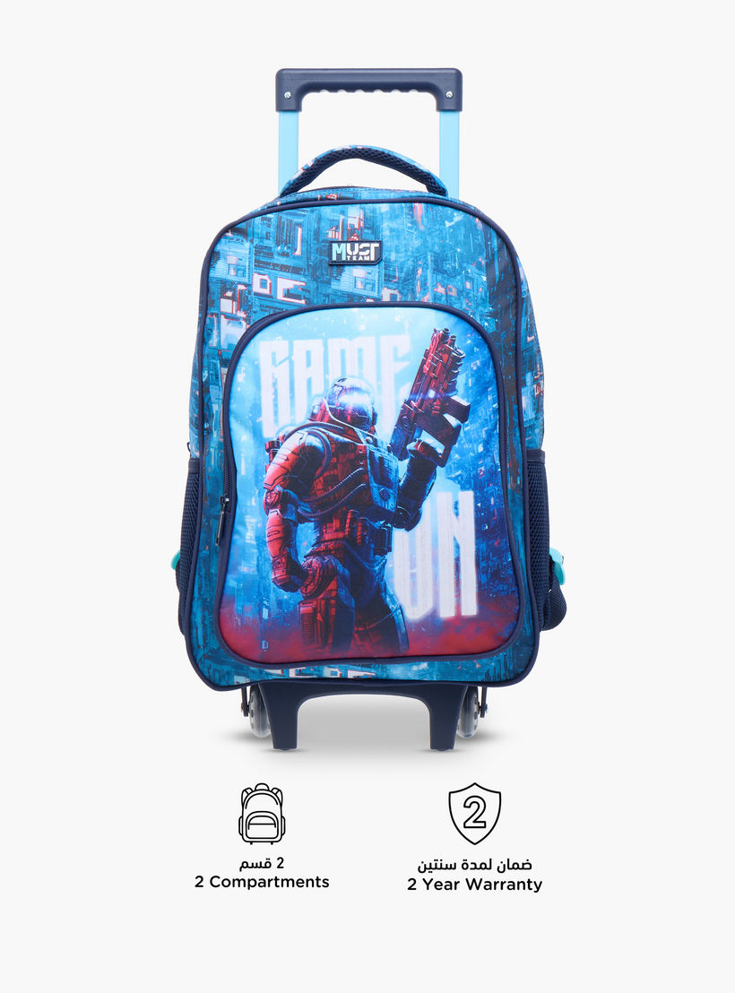 طقم شنطة ظهر ترولي 16 بوصة 3 قطع بطبعات من ماست - 43x30x13 سم-school-bagsandbackpacks-trolleybags-image-7
