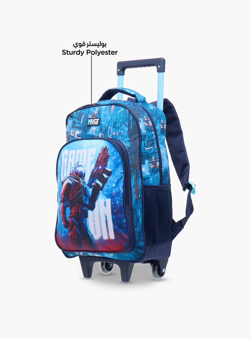 طقم شنطة ظهر ترولي 16 بوصة 3 قطع بطبعات من ماست - 43x30x13 سم-school-bagsandbackpacks-trolleybags-image-9