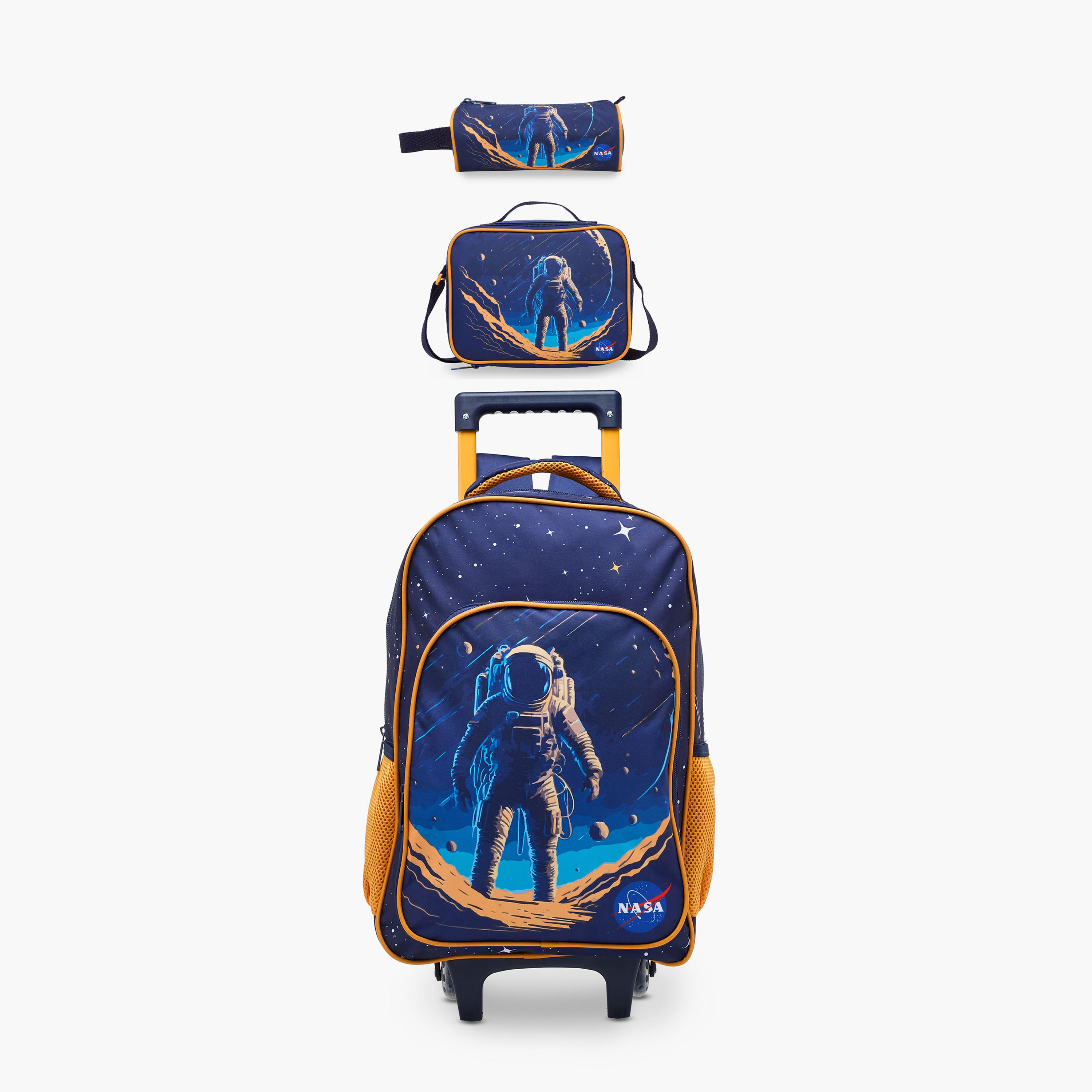 MUST Space 3-Piece School Trolley Bag Set for Boys 5-8 Years with Lunch Bag and Pencil Pouch -school-bagsandbackpacks-trolleybags-image-1
