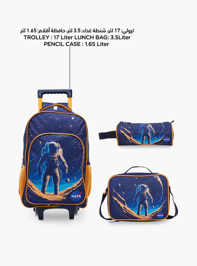 MUST Space 3-Piece School Trolley Bag Set for Boys 5-8 Years with Lunch Bag and Pencil Pouch -school-bagsandbackpacks-trolleybags-image-9