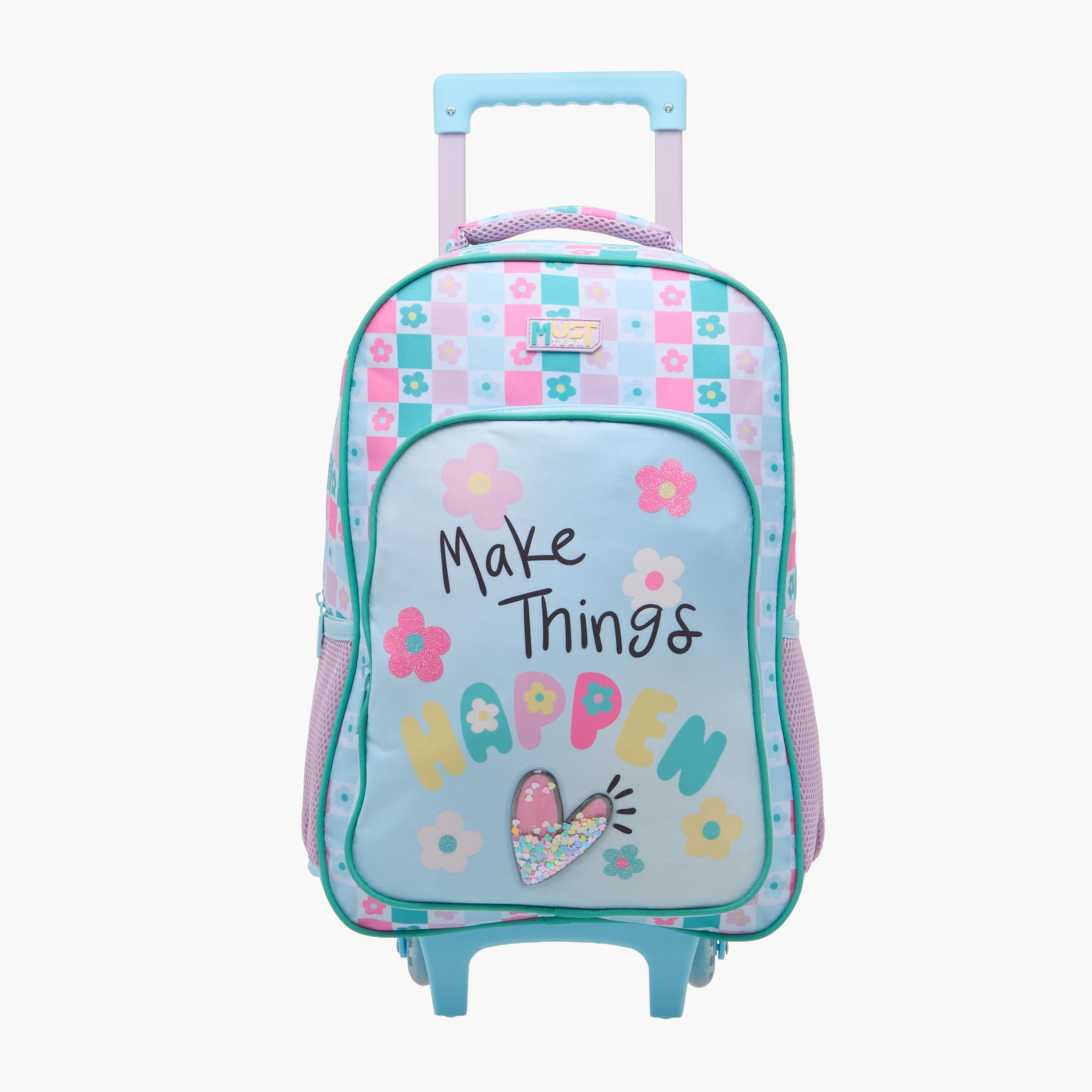 MUST Shapes 3-Piece School Trolley Bag Set for Girls 5-8 Years with Lunch Bag and Pencil Pouch -school-bagsandbackpacks-trolleybags-image-2