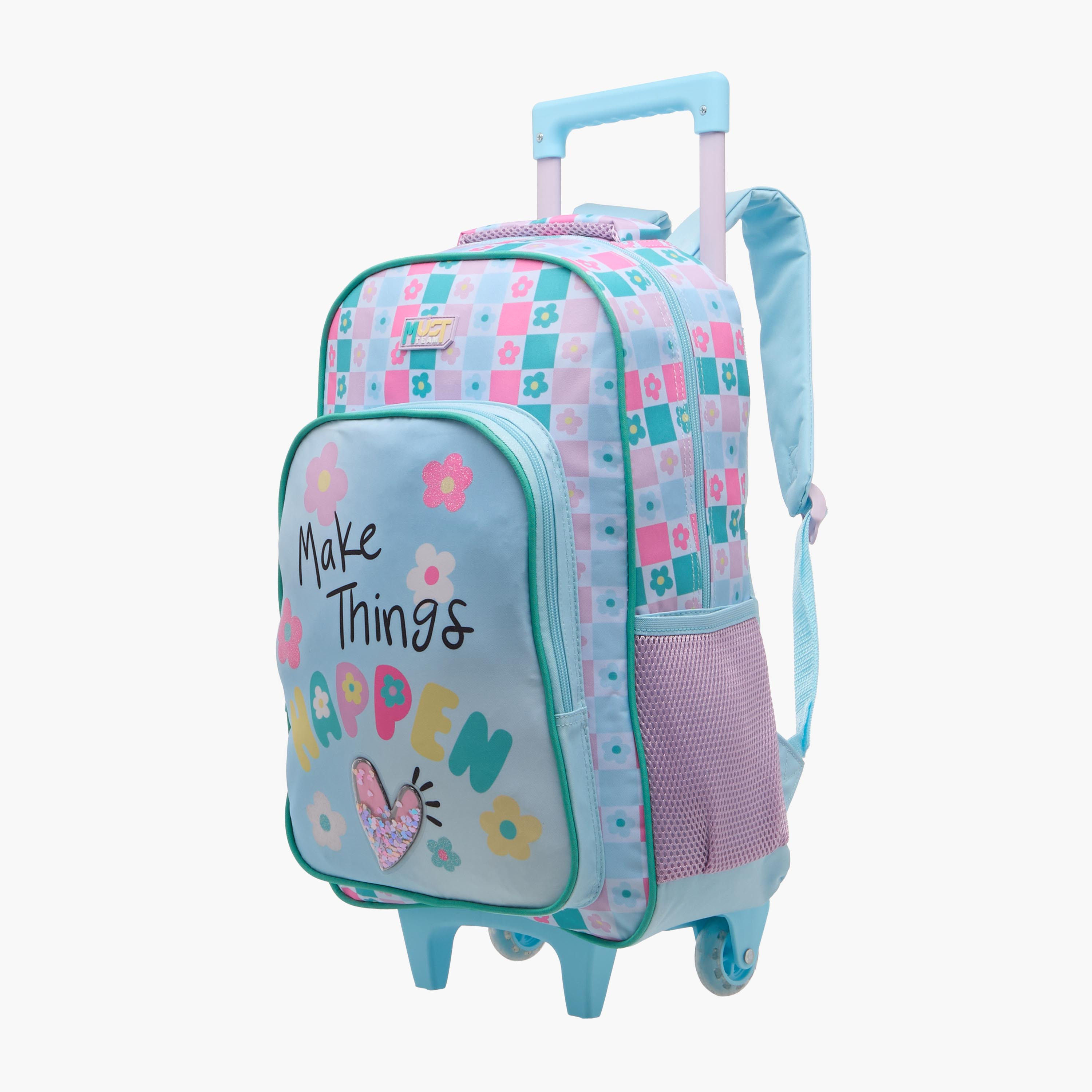 MUST Shapes 3-Piece School Trolley Bag Set for Girls 5-8 Years with Lunch Bag and Pencil Pouch -school-bagsandbackpacks-trolleybags-image-4