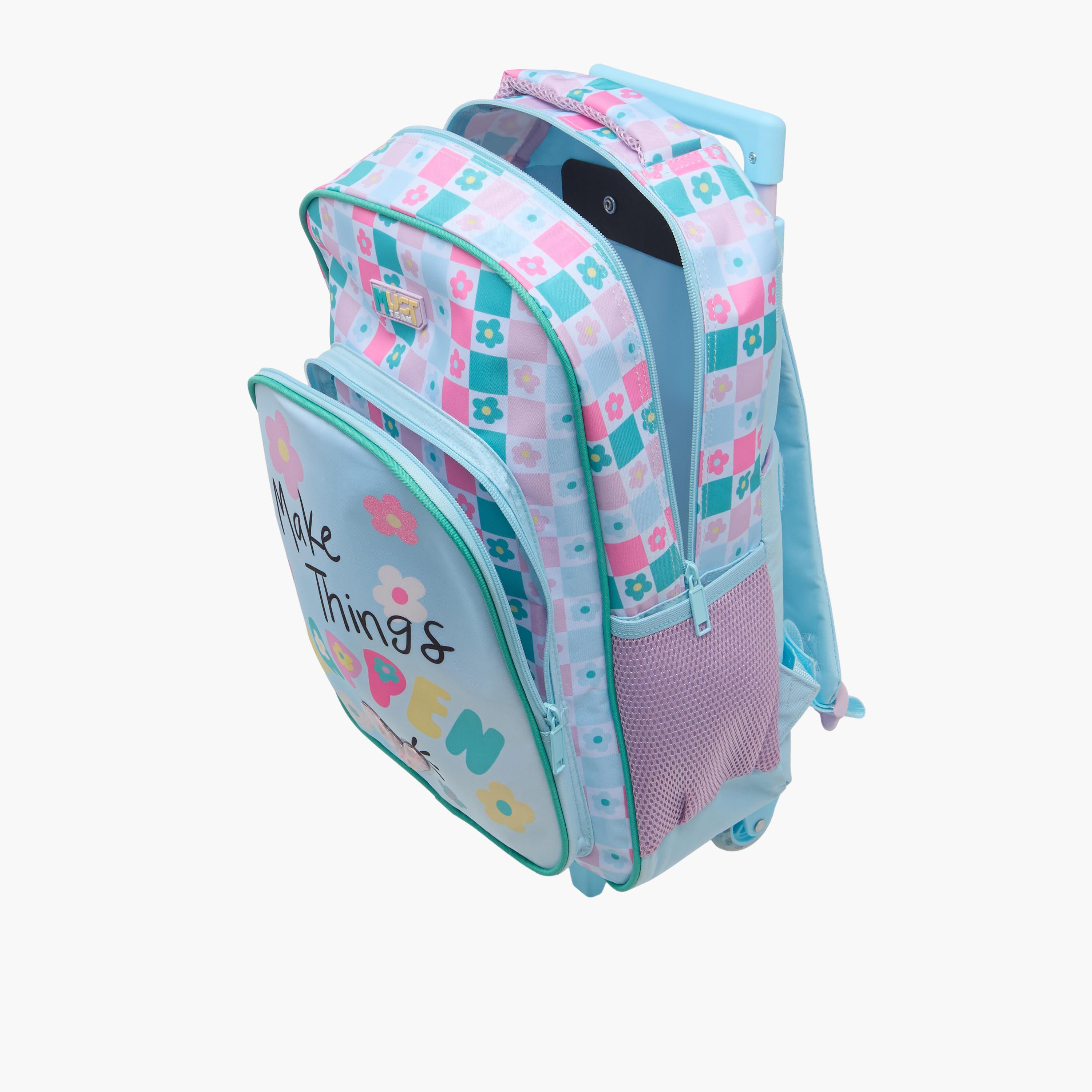 MUST Shapes 3-Piece School Trolley Bag Set for Girls 5-8 Years with Lunch Bag and Pencil Pouch -school-bagsandbackpacks-trolleybags-image-7