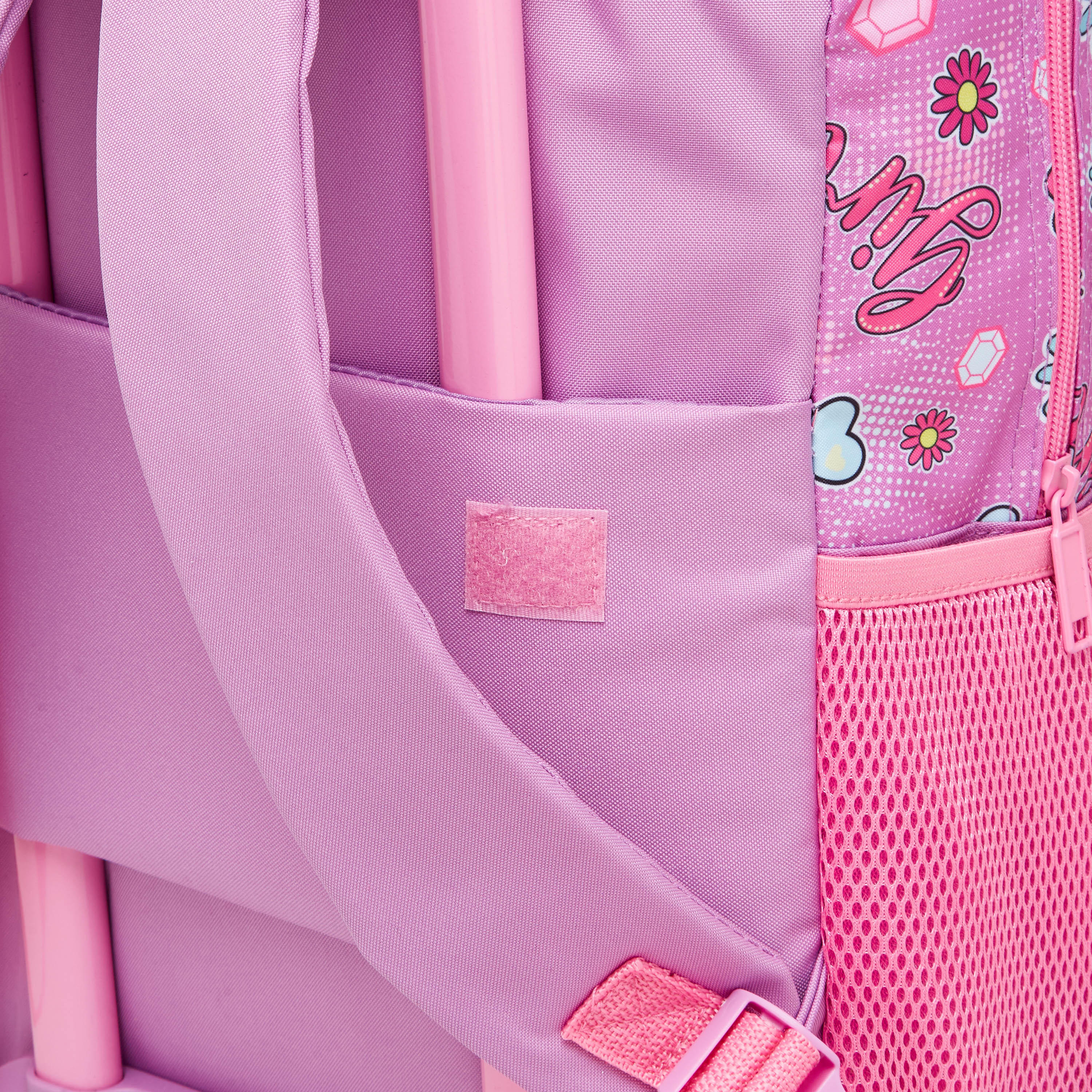طقم شنطة ترولي مدرسية 3 قطع للبنات 5-8 سنوات مع شنطة غداء ومقلمة بطبعات من ماست-school-bagsandbackpacks-trolleybags-image-10