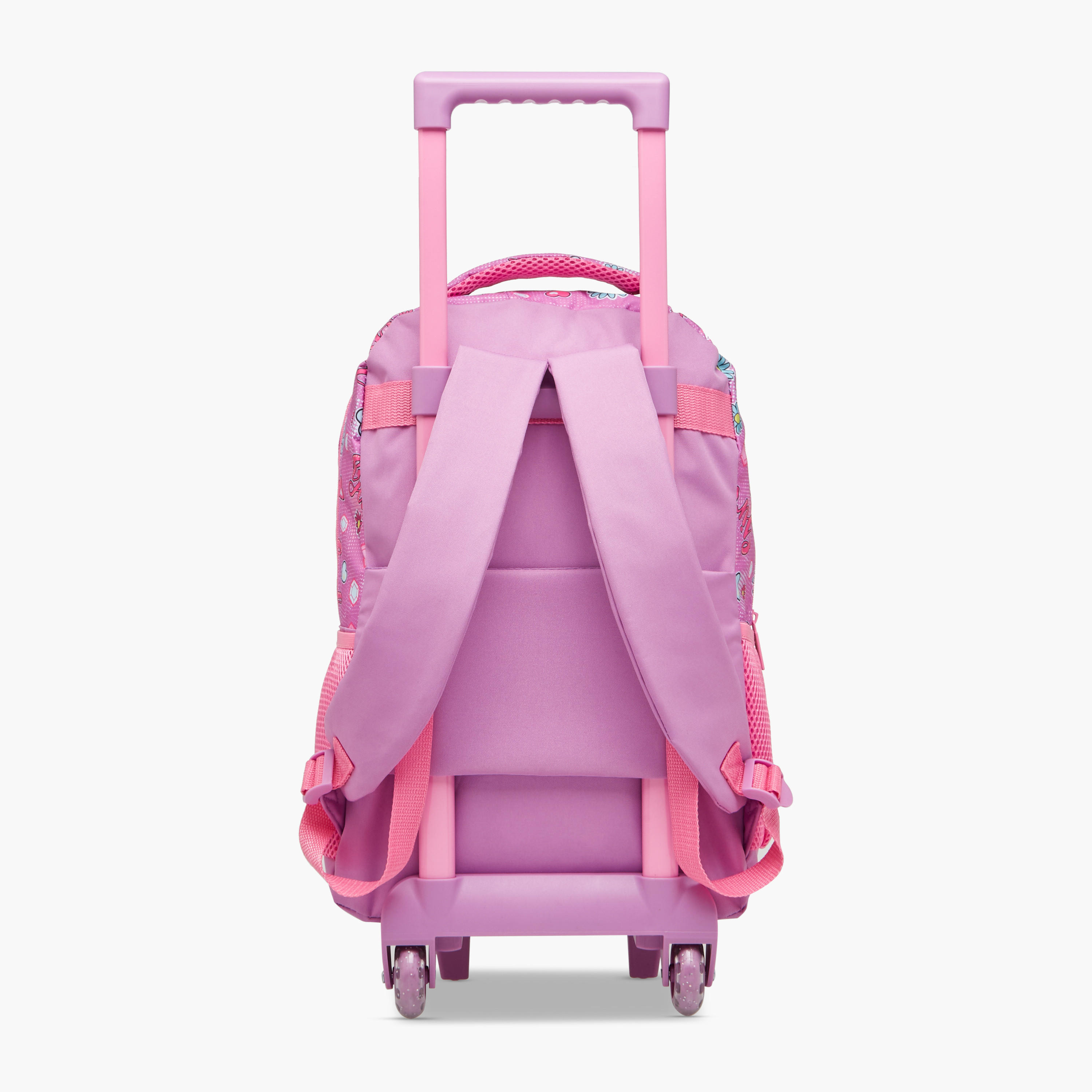 طقم شنطة ترولي مدرسية 3 قطع للبنات 5-8 سنوات مع شنطة غداء ومقلمة بطبعات من ماست-school-bagsandbackpacks-trolleybags-image-4