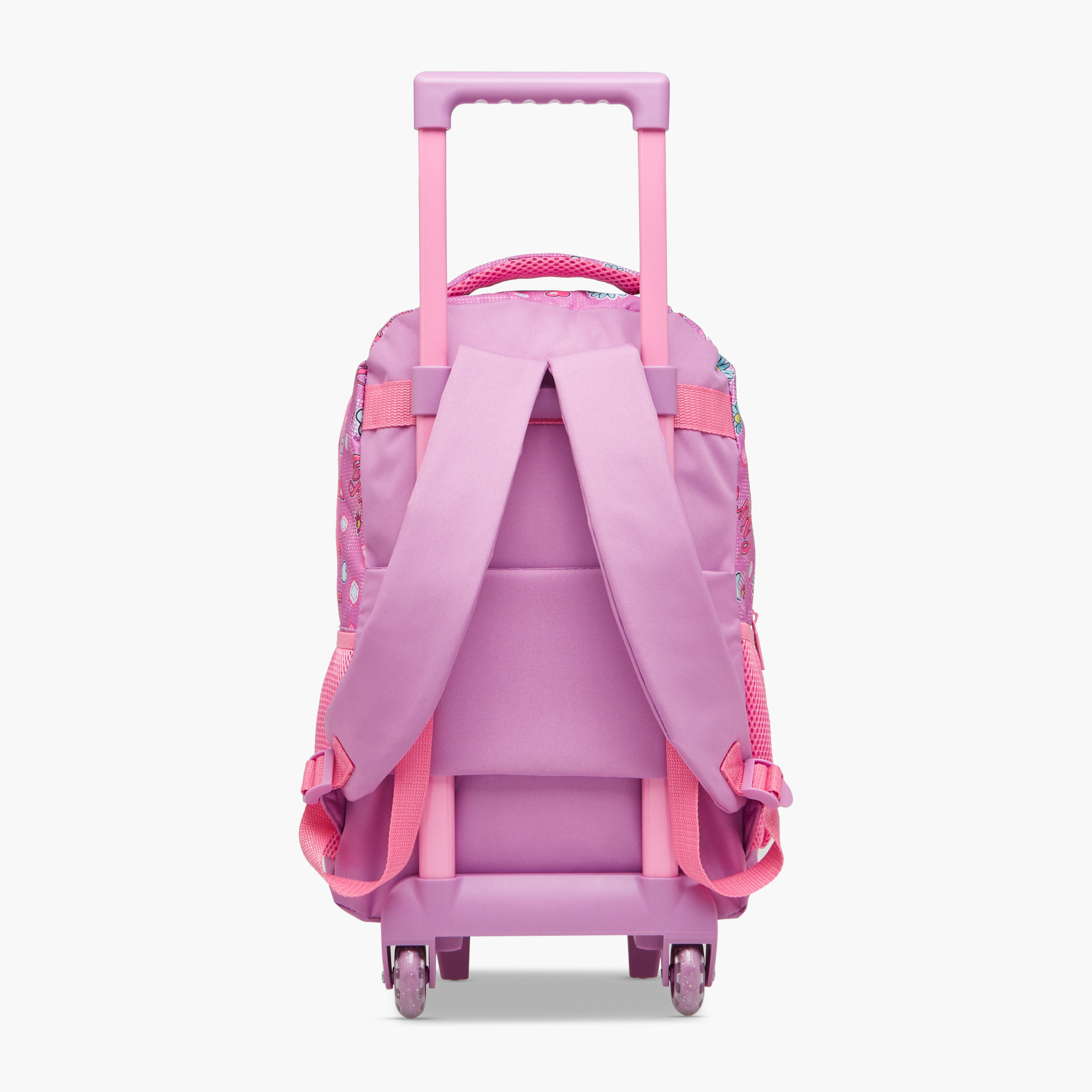 طقم شنطة ترولي مدرسية 3 قطع للبنات 5-8 سنوات مع شنطة غداء ومقلمة بطبعات من ماست-school-bagsandbackpacks-trolleybags-image-4