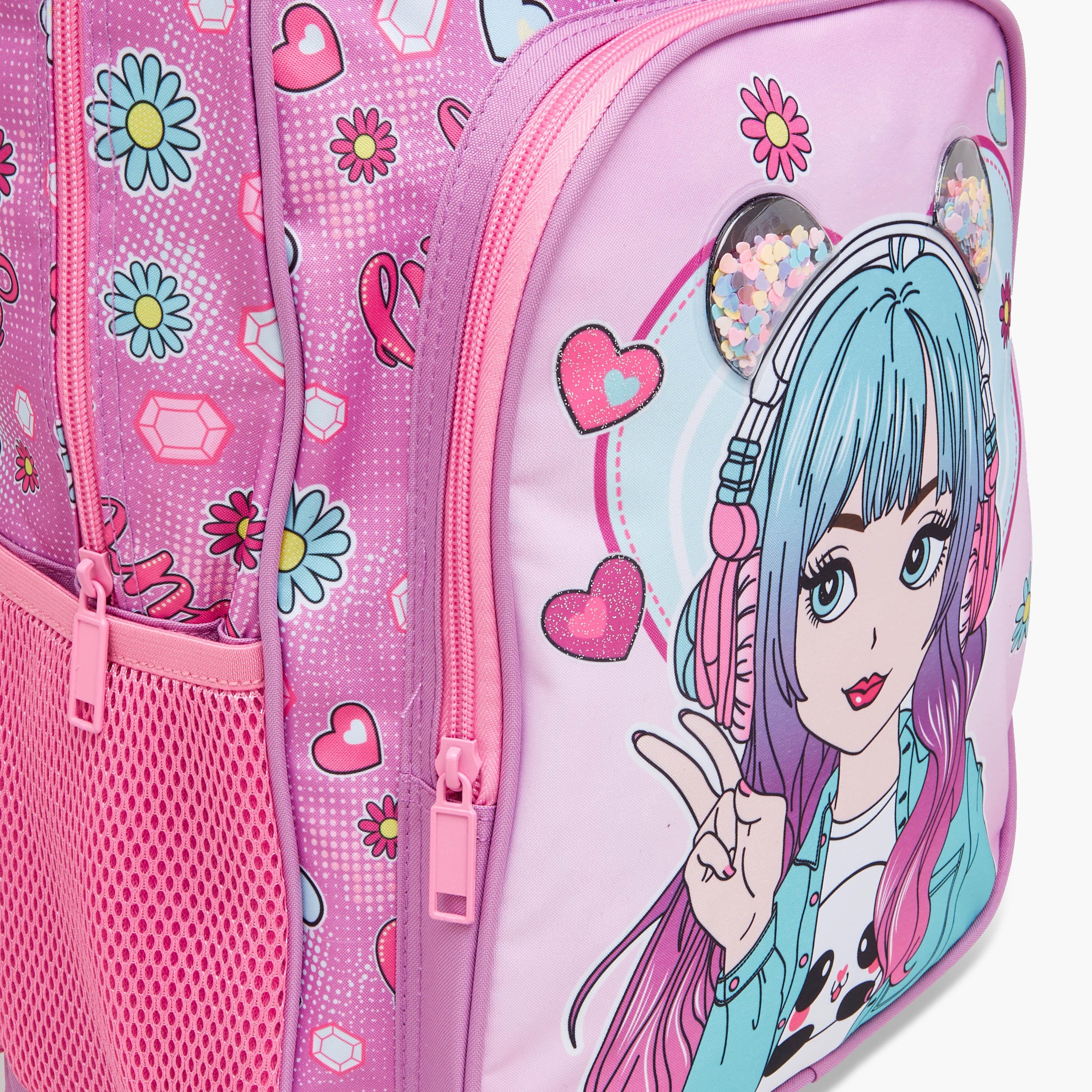 طقم شنطة ترولي مدرسية 3 قطع للبنات 5-8 سنوات مع شنطة غداء ومقلمة بطبعات من ماست-school-bagsandbackpacks-trolleybags-image-7