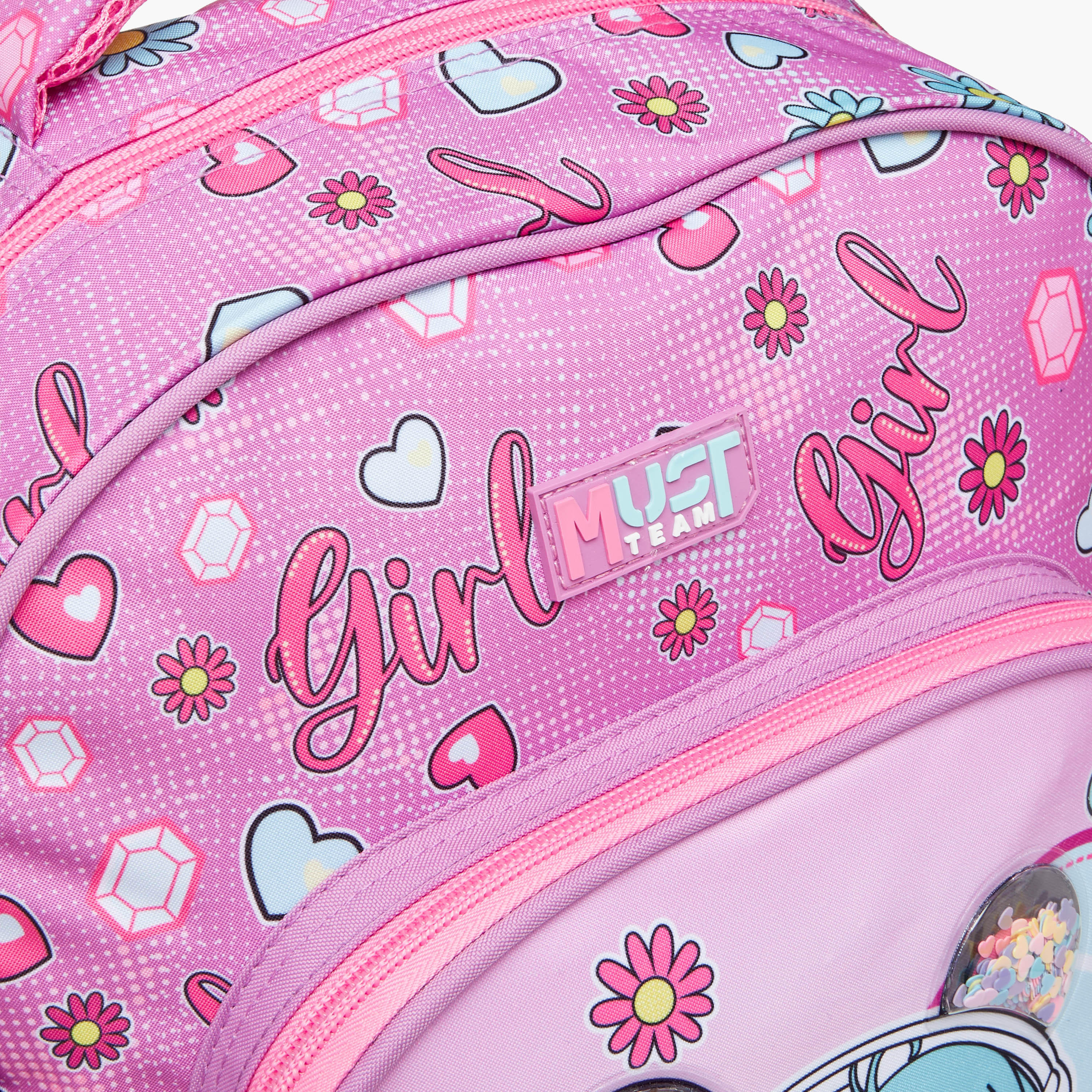 طقم شنطة ترولي مدرسية 3 قطع للبنات 5-8 سنوات مع شنطة غداء ومقلمة بطبعات من ماست-school-bagsandbackpacks-trolleybags-image-8